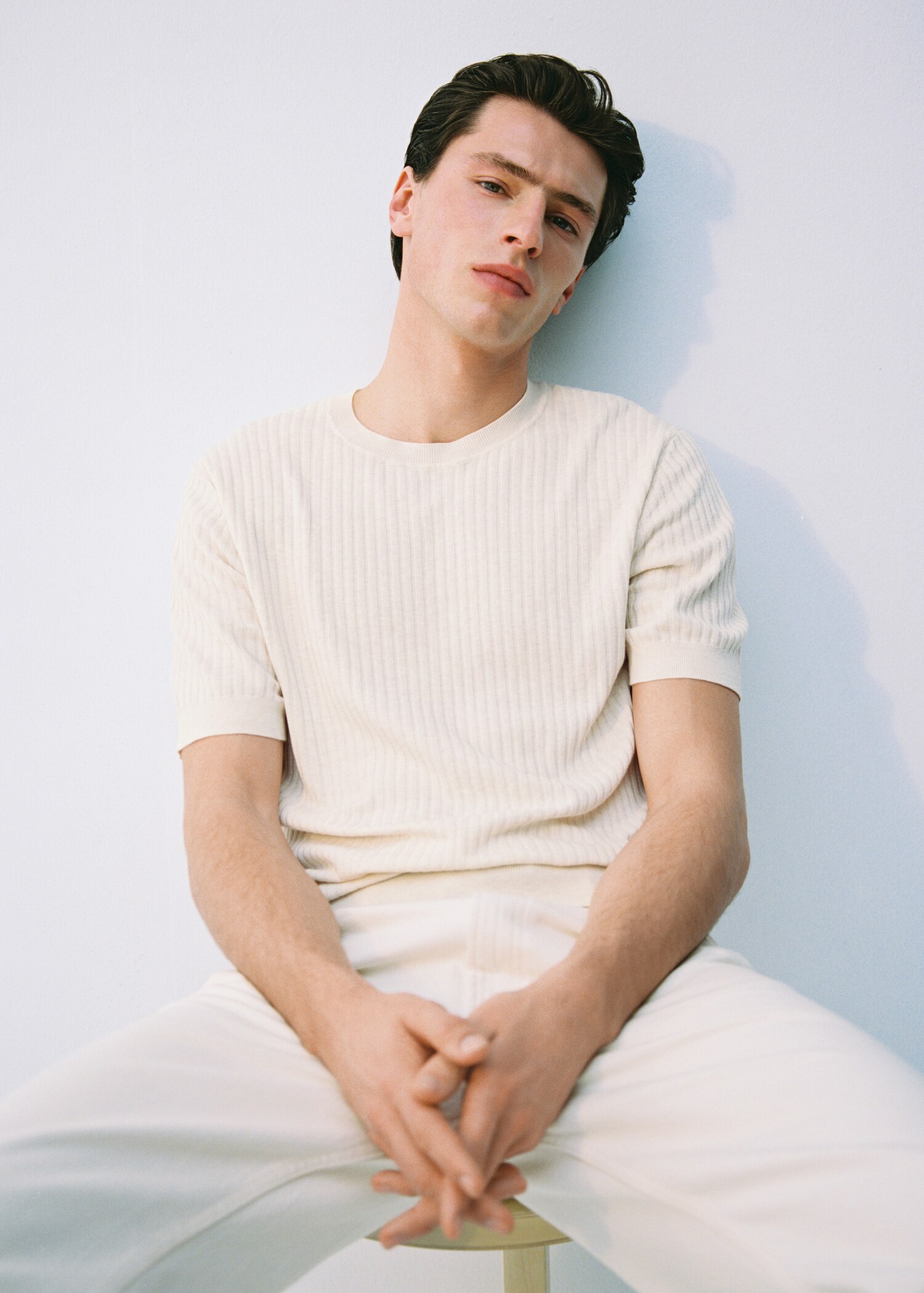 Textured striped T-shirt - Details of the article 3