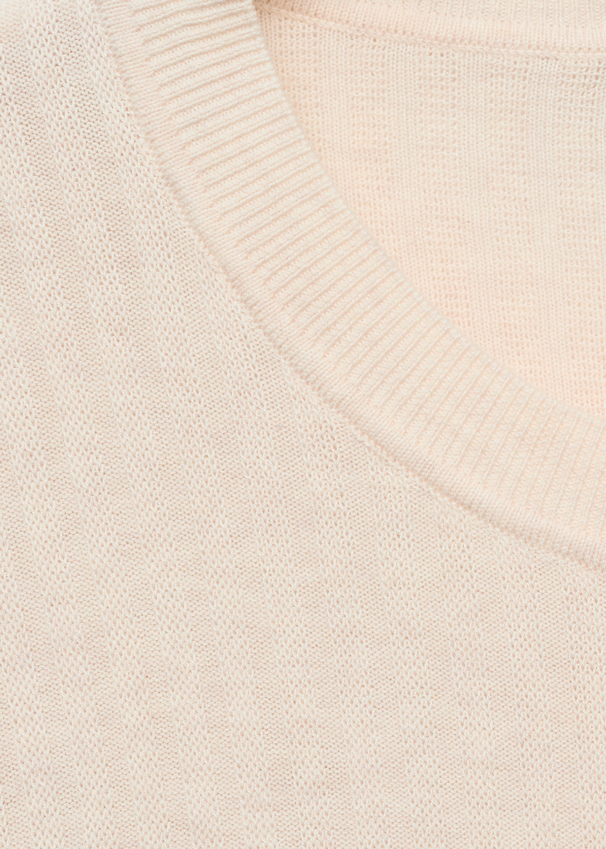Textured striped T-shirt - Details of the article 8, Ivory White. Ref: 87065933-00.