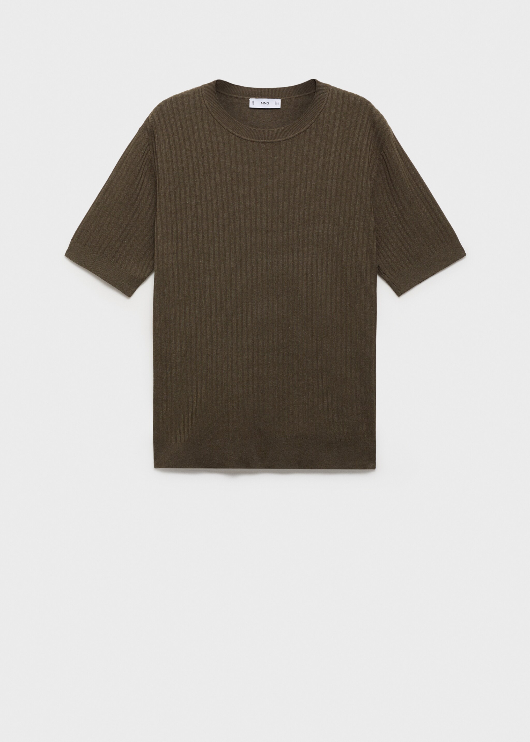 Textured striped T-shirt - Article without model, Brown. Ref: 87065933-00.