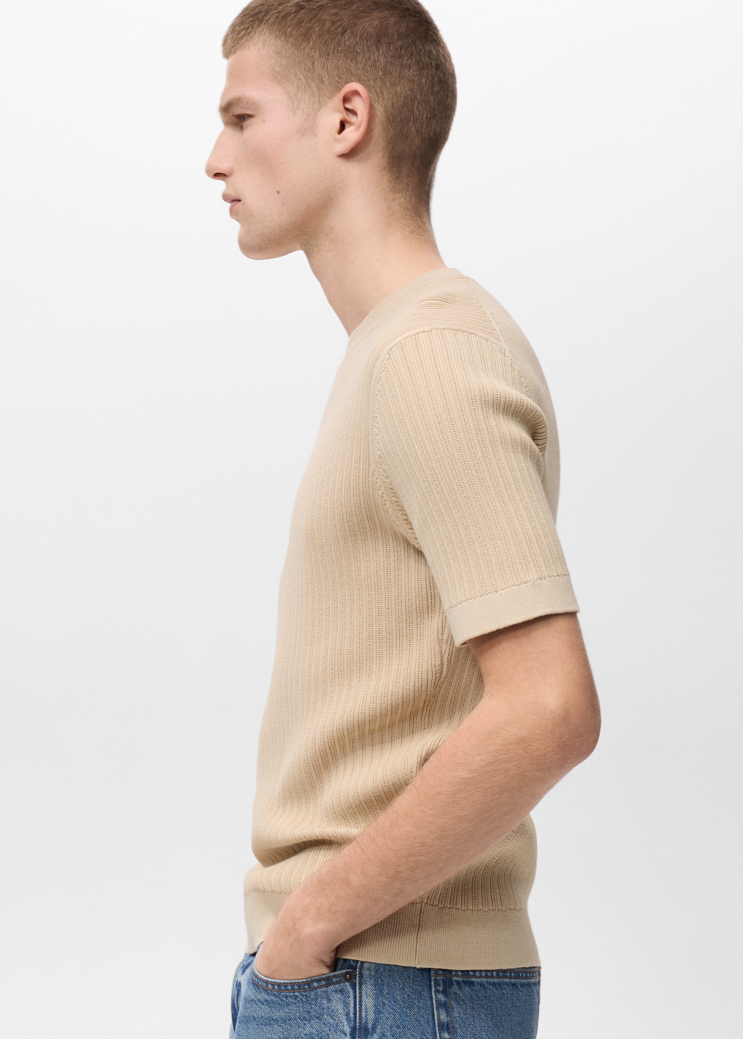Braided cotton knitted T-shirt - Details of the article 2