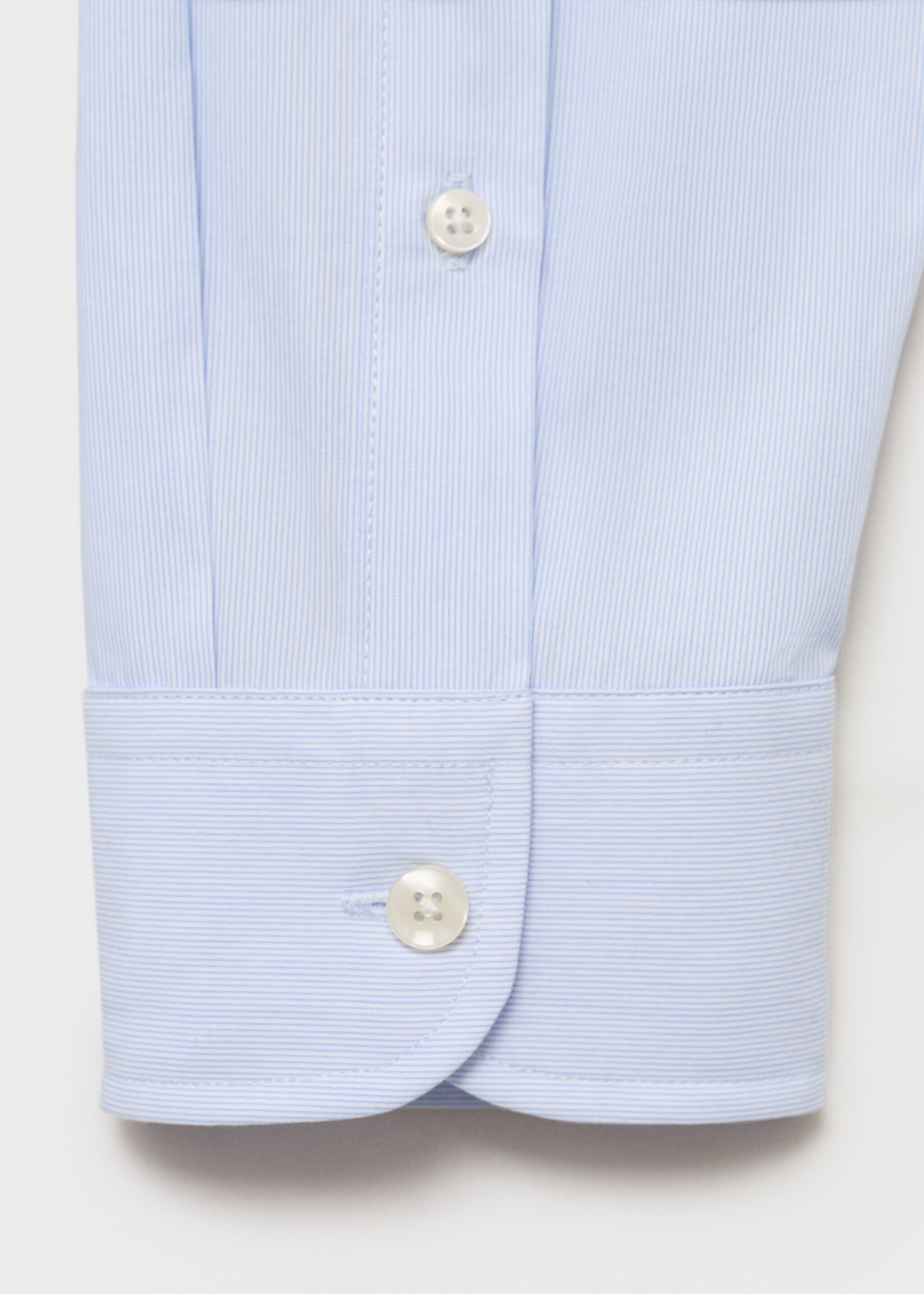 Gestreept slim-fit overhemd 100% katoen - Detail van het artikel 0, Hemelsblauw. Ref: 87065937-00.