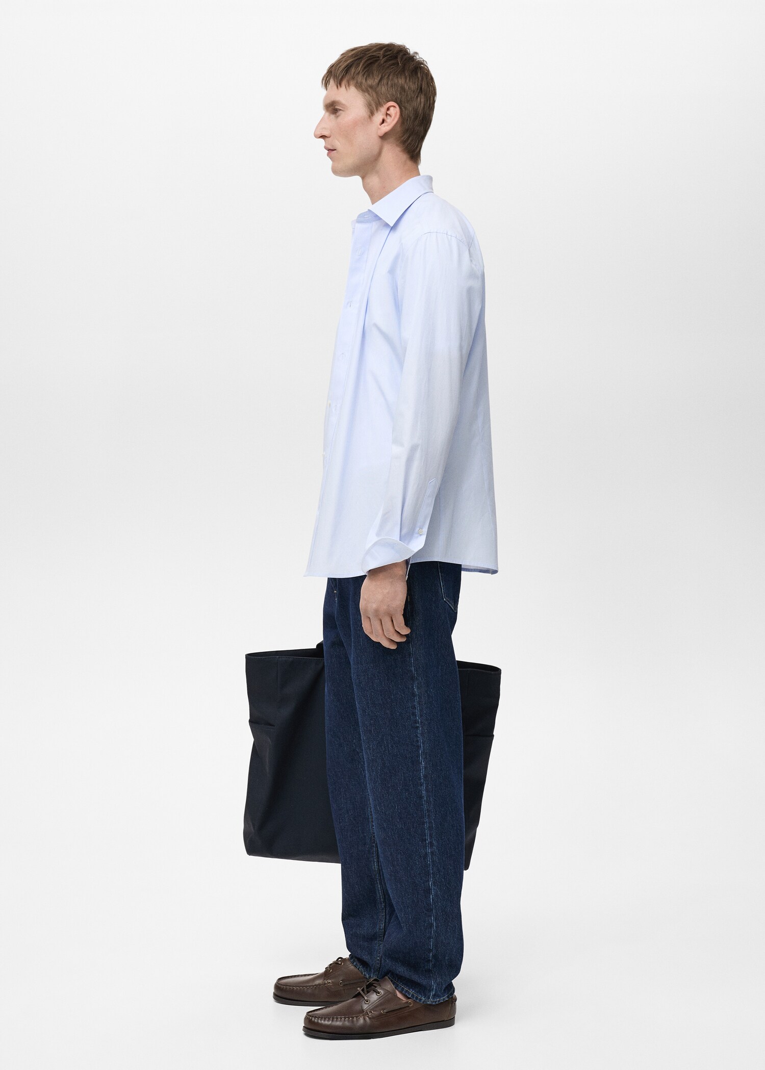 100% cotton slim-fit striped shirt - Details of the article 2