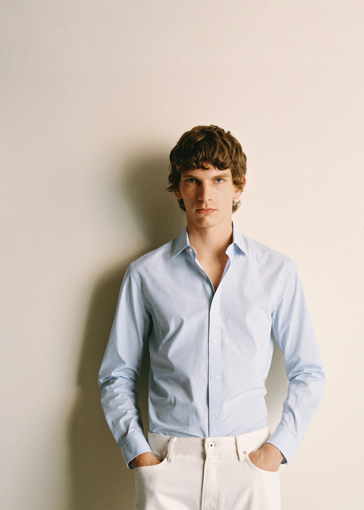 100% cotton slim-fit striped shirt - Details of the article 5