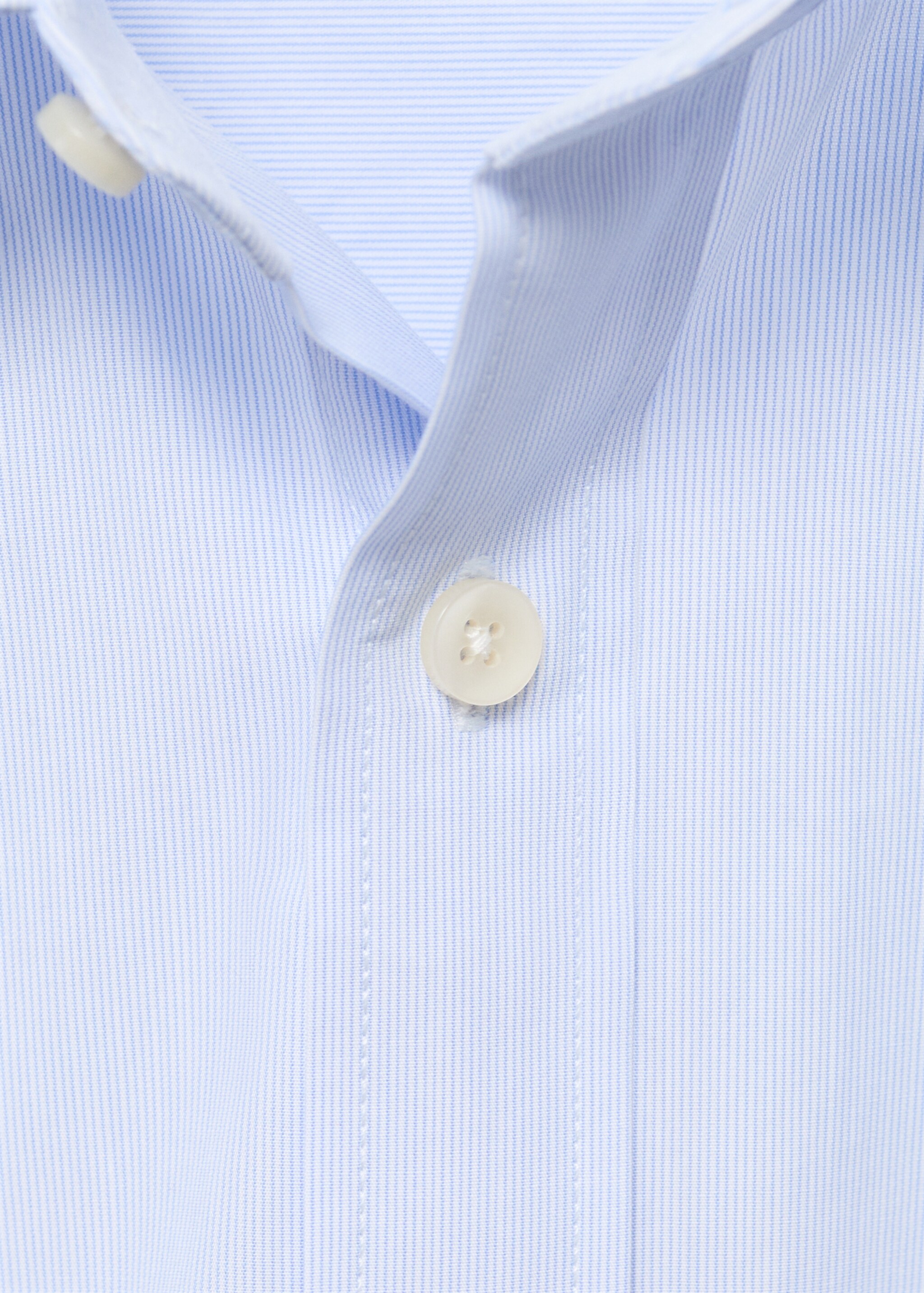 Gestreept slim-fit overhemd 100% katoen - Detail van het artikel 8, Hemelsblauw. Ref: 87065937-00.