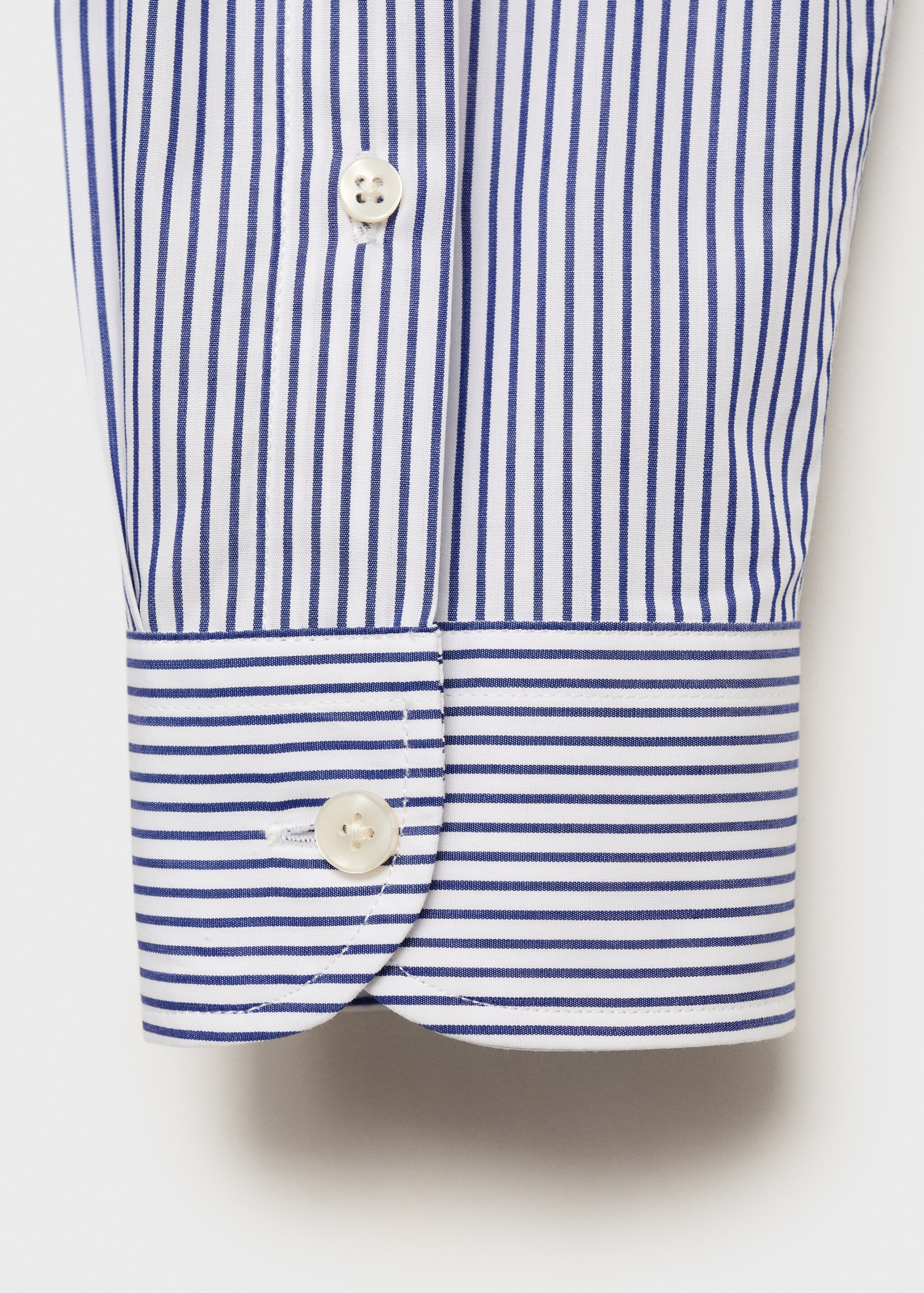 100% cotton slim-fit striped shirt - Details of the article 0, Blue. Ref: 87065937-00.