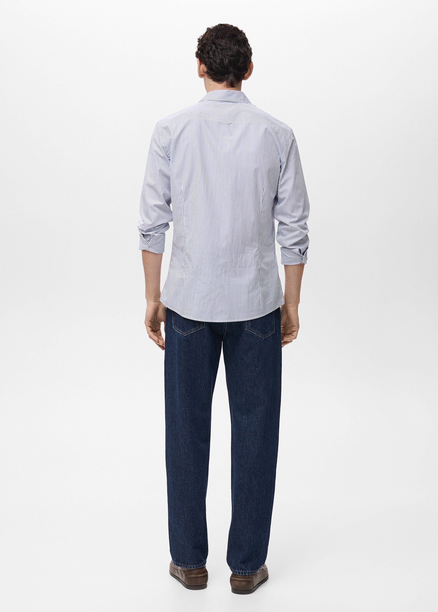 100% cotton slim-fit striped shirt - Reverse of the article