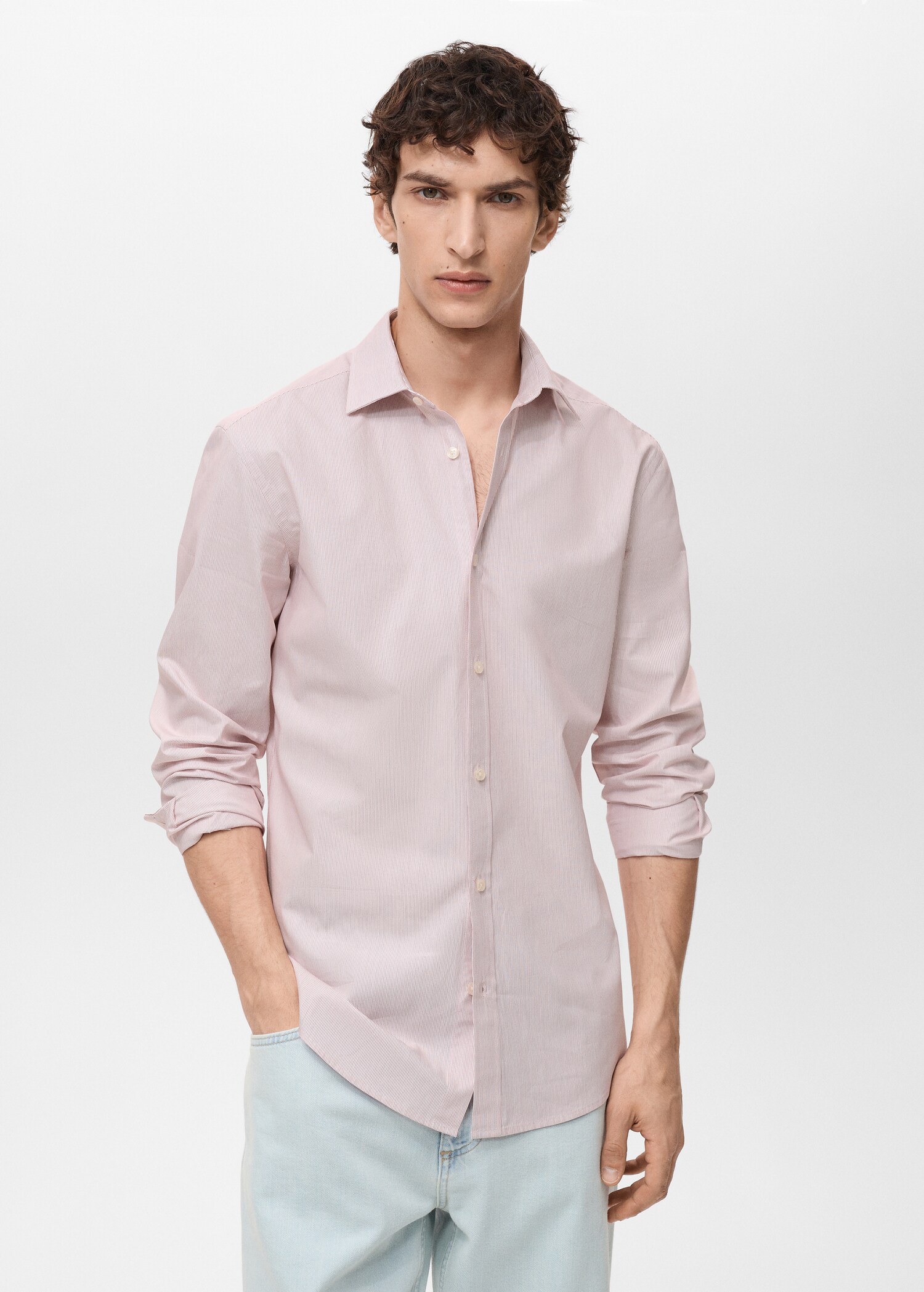 100% cotton slim-fit striped shirt - Medium plane