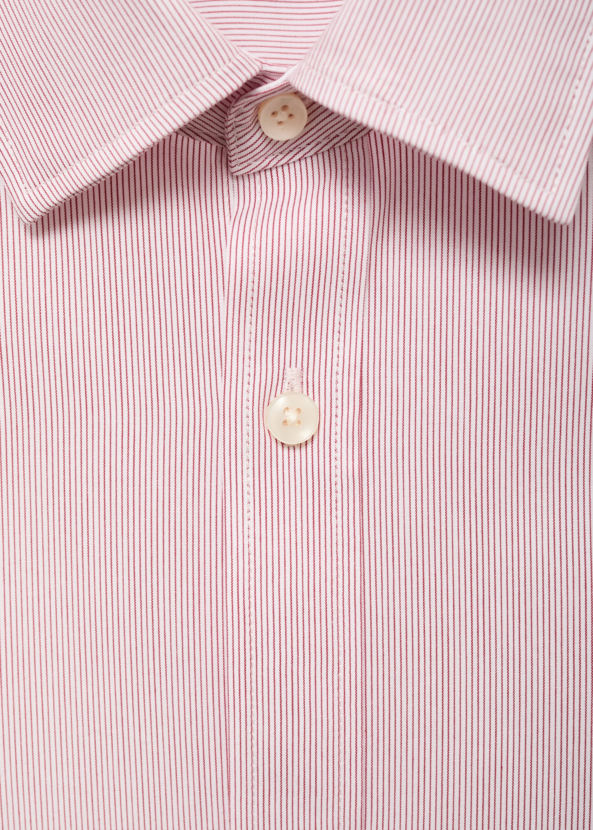 Camisa 100% algodón rayas slim fit - Detalle del artículo 8, Rojo. Ref: 87065937-00.