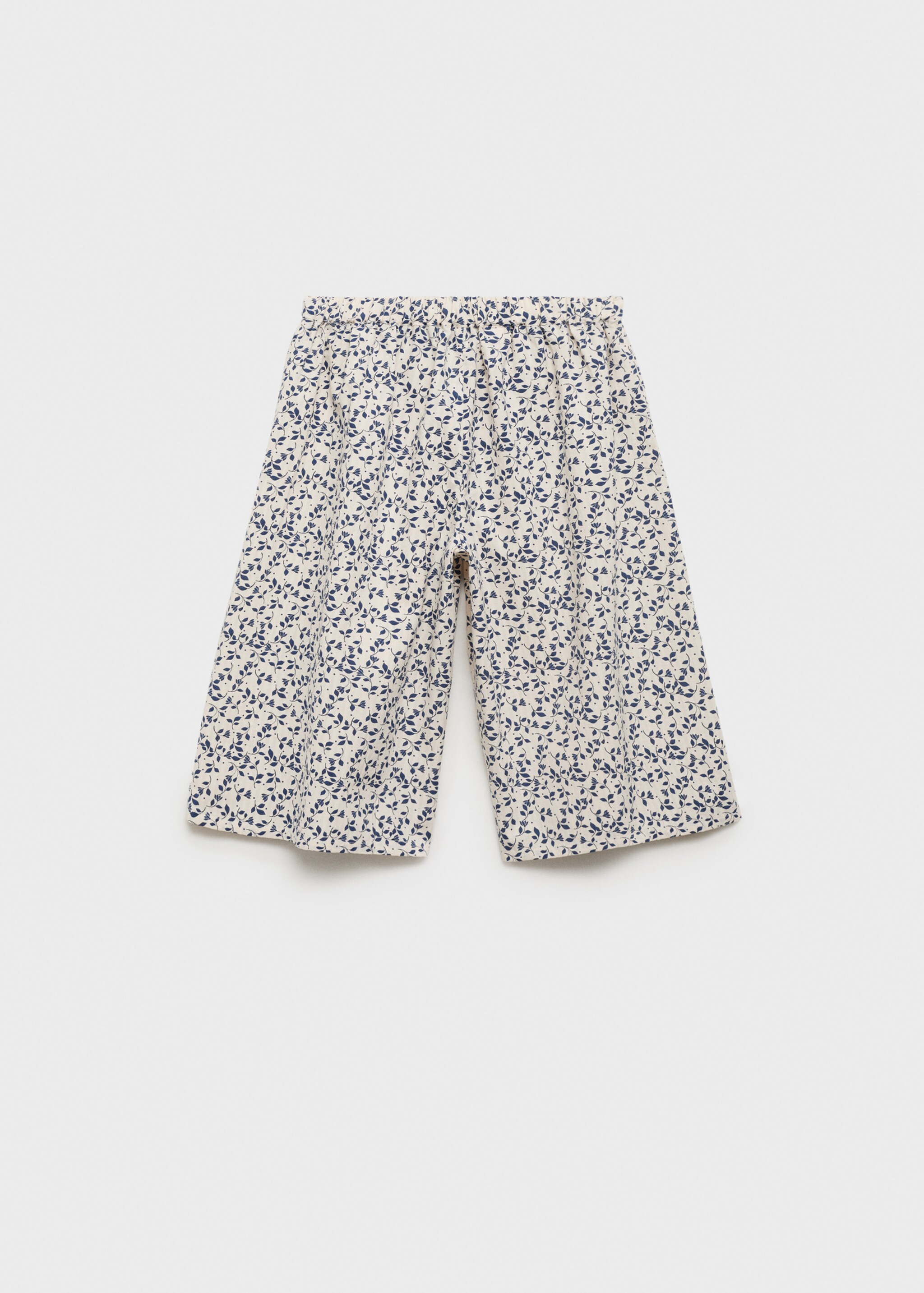 Pantalons rectes estampat floral - Revers de l'article, Blanc. Ref: 87065940-00.