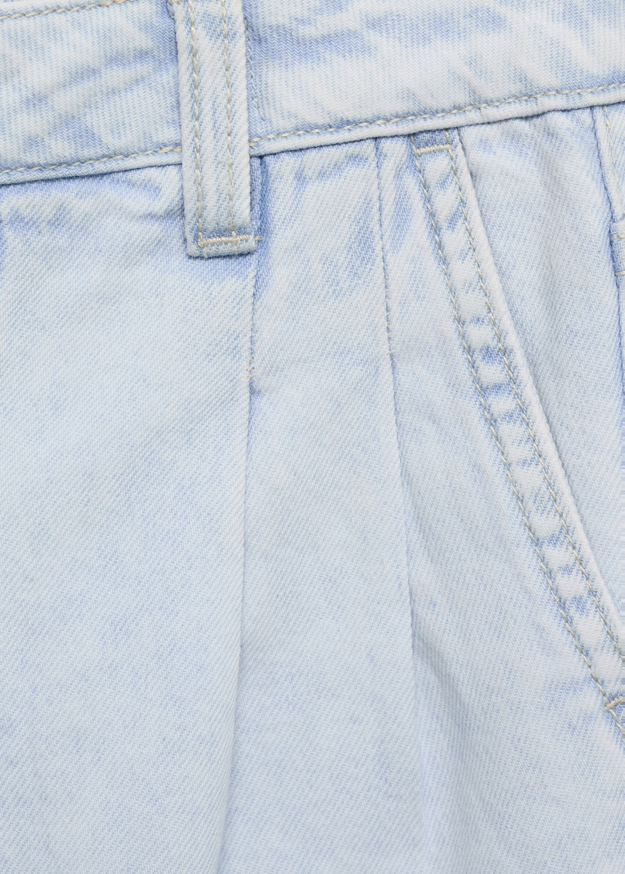 Straight-fit jeans with pleat detail - Details of the article 0, Light Blue. Ref: 87065943-00.