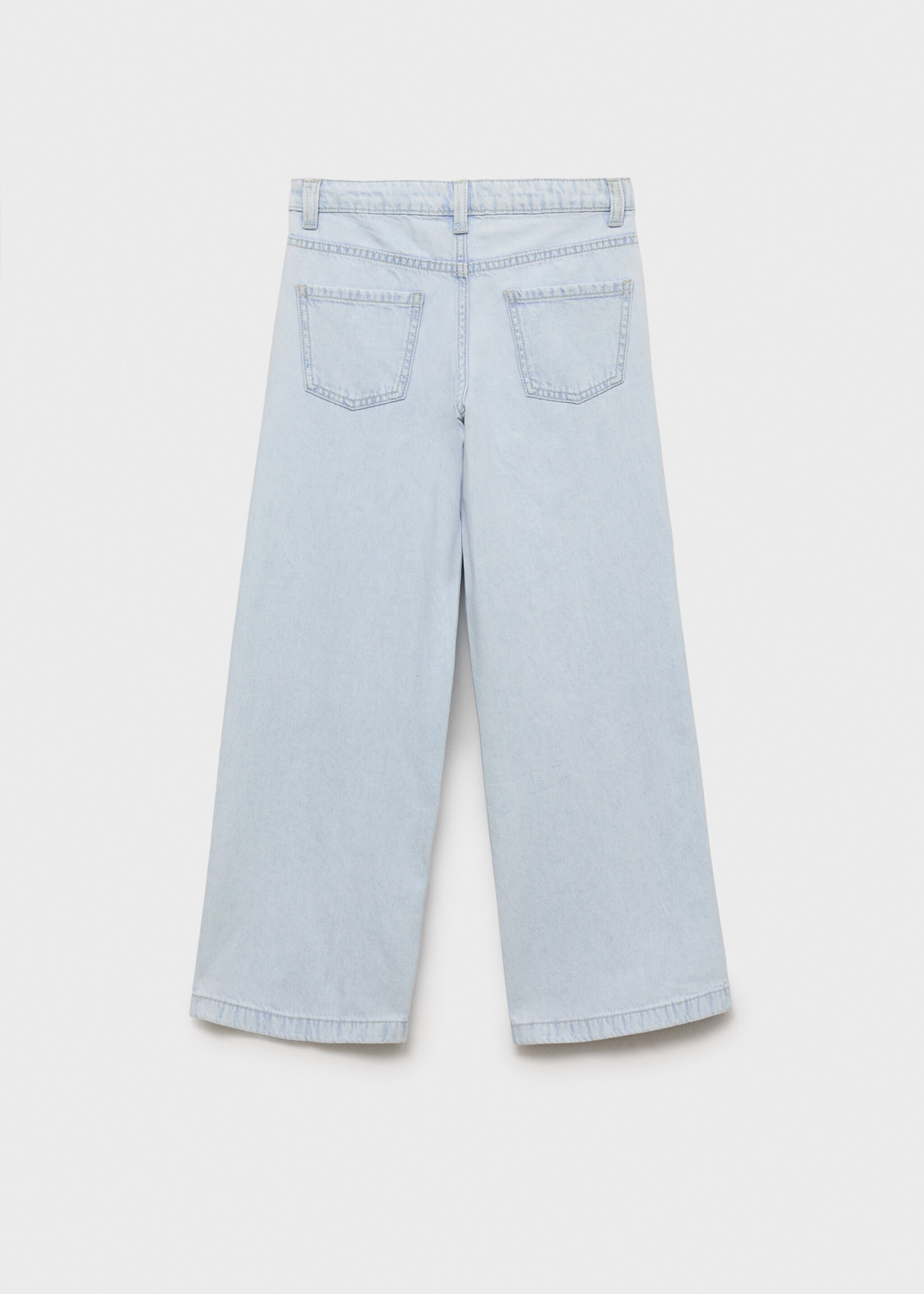 Straight-fit jeans with pleat detail - Reverse of the article, Light Blue. Ref: 87065943-00.
