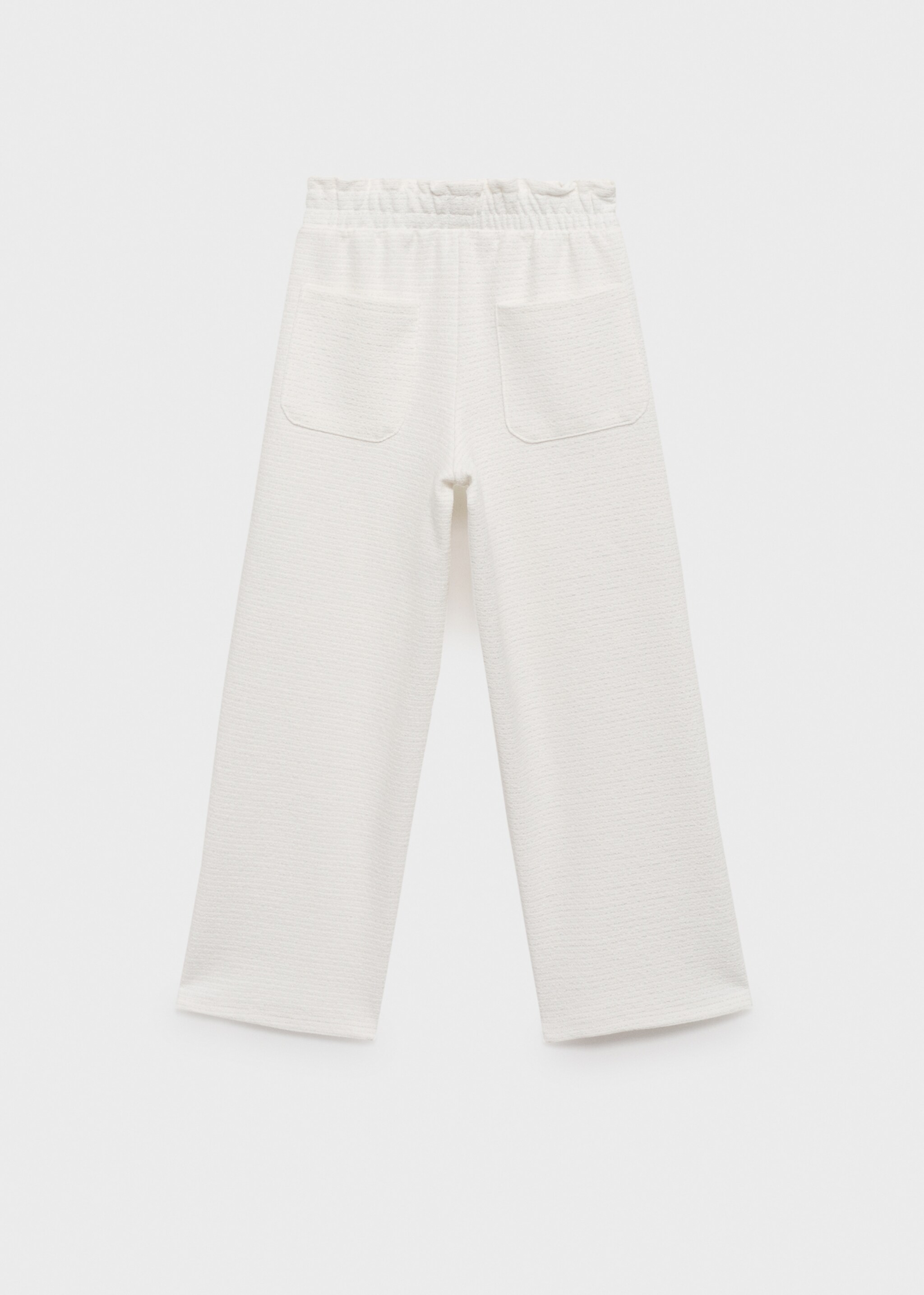 Straight textured trousers - Reverse of the article, Off White. Ref: 87065948-00.