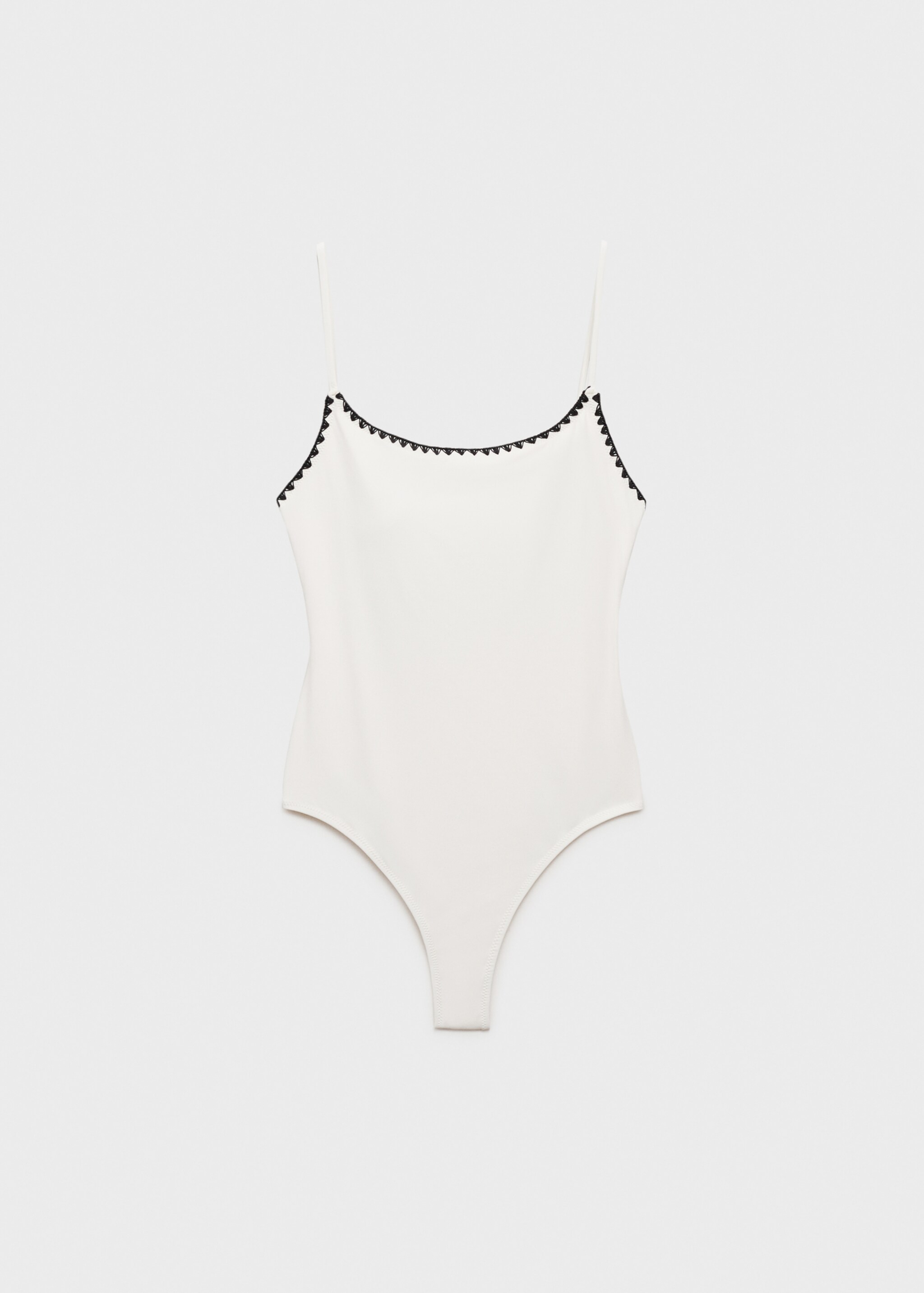 Contrasting trims swimsuit - Article without model, White. Ref: 87065951-00.