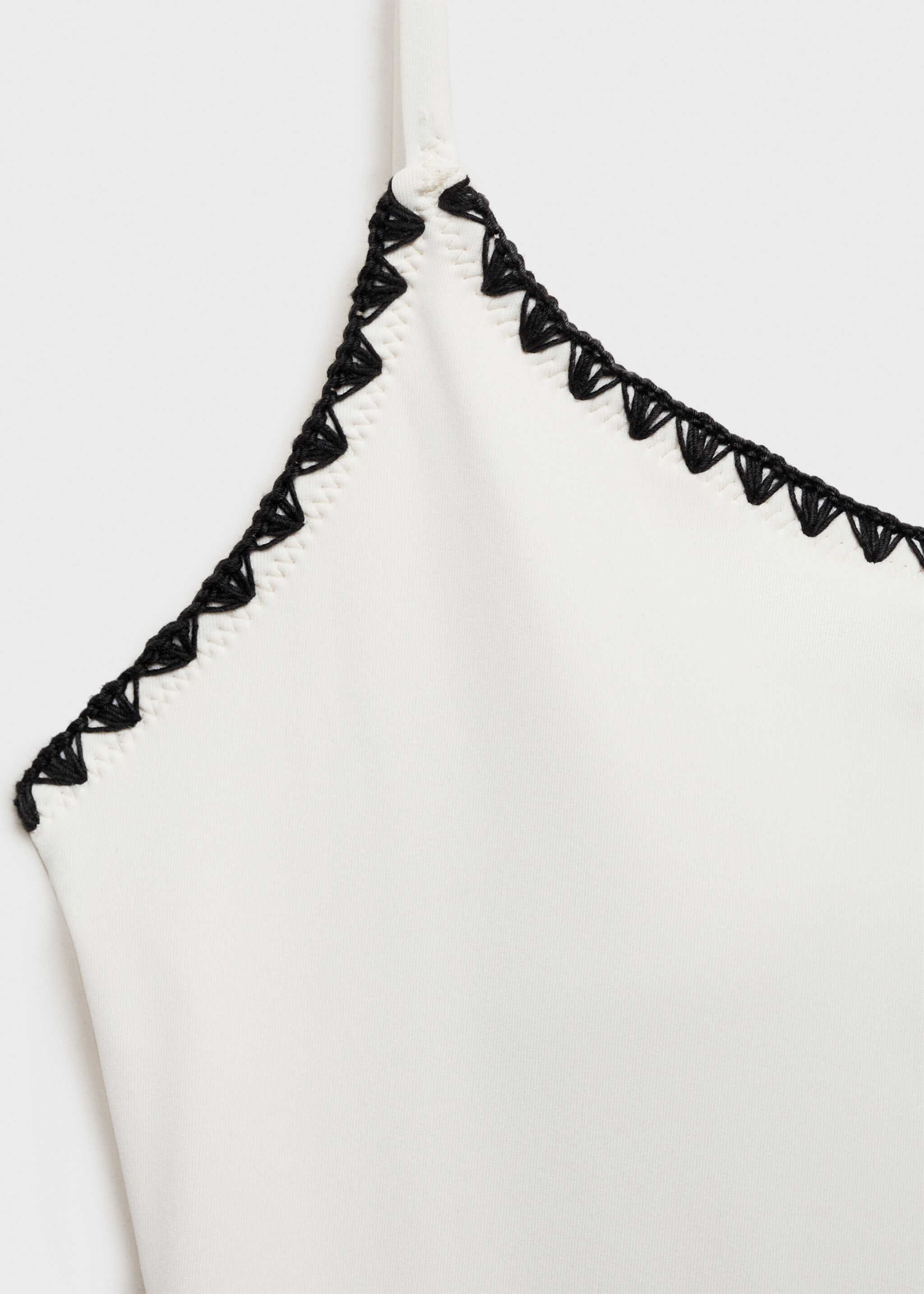 Contrasting trims swimsuit - Details of the article 8, White. Ref: 87065951-00.