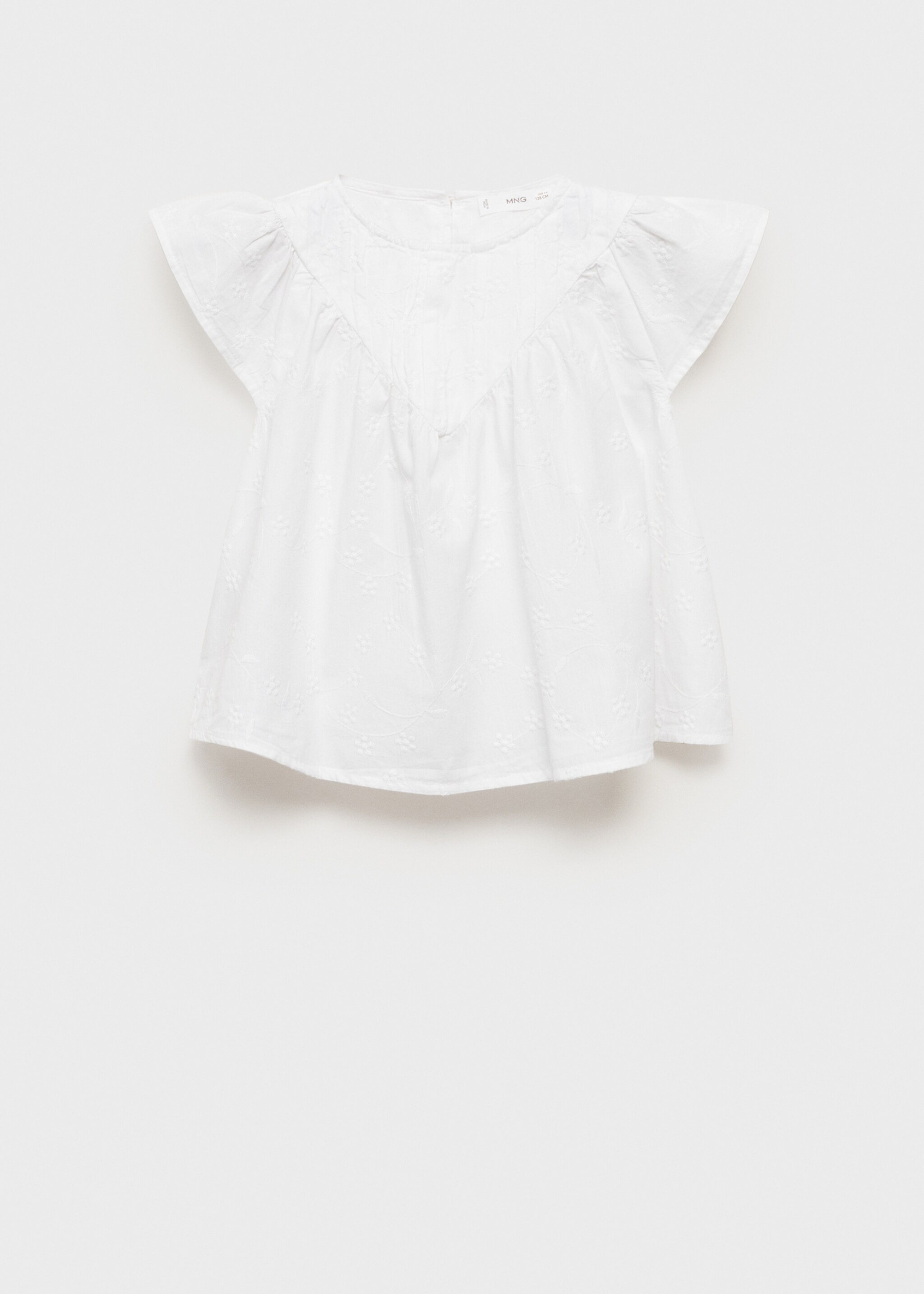 Embroidered cotton blouse - Article without model, White. Ref: 87065952-00.