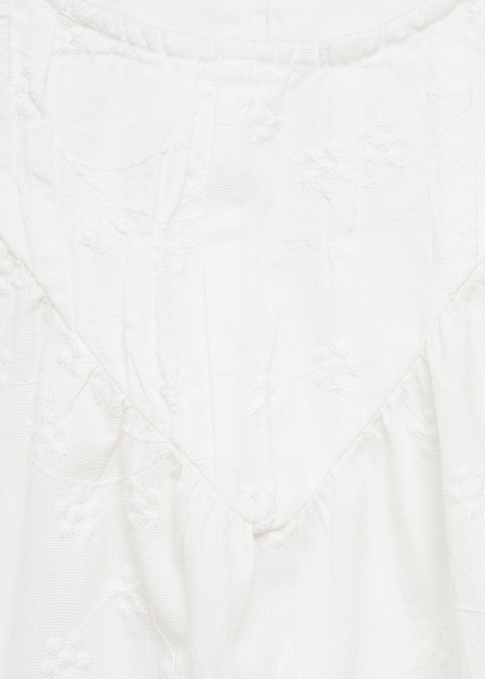 Embroidered cotton blouse - Details of the article 8, White. Ref: 87065952-00.