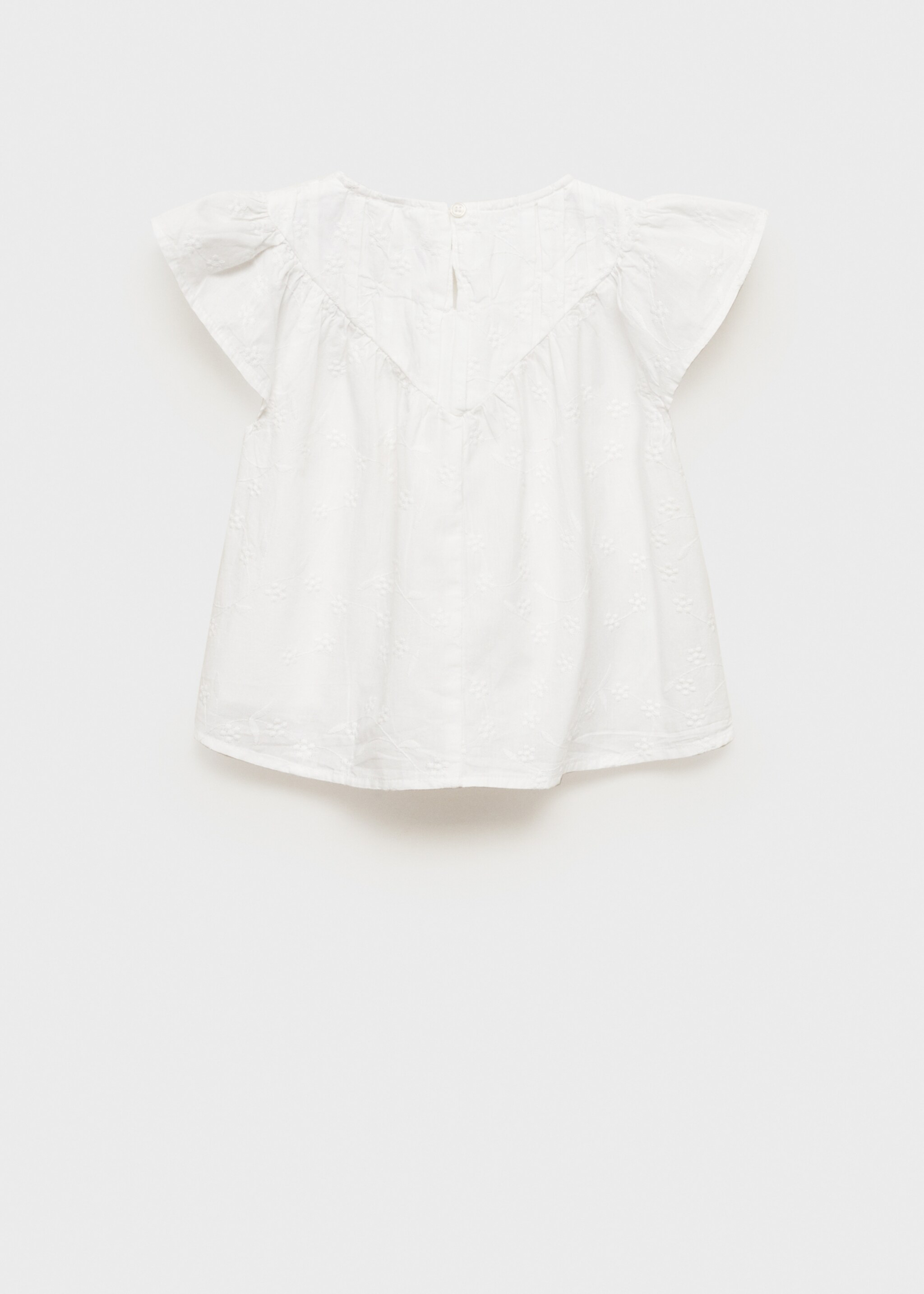 Embroidered cotton blouse - Reverse of the article, White. Ref: 87065952-00.