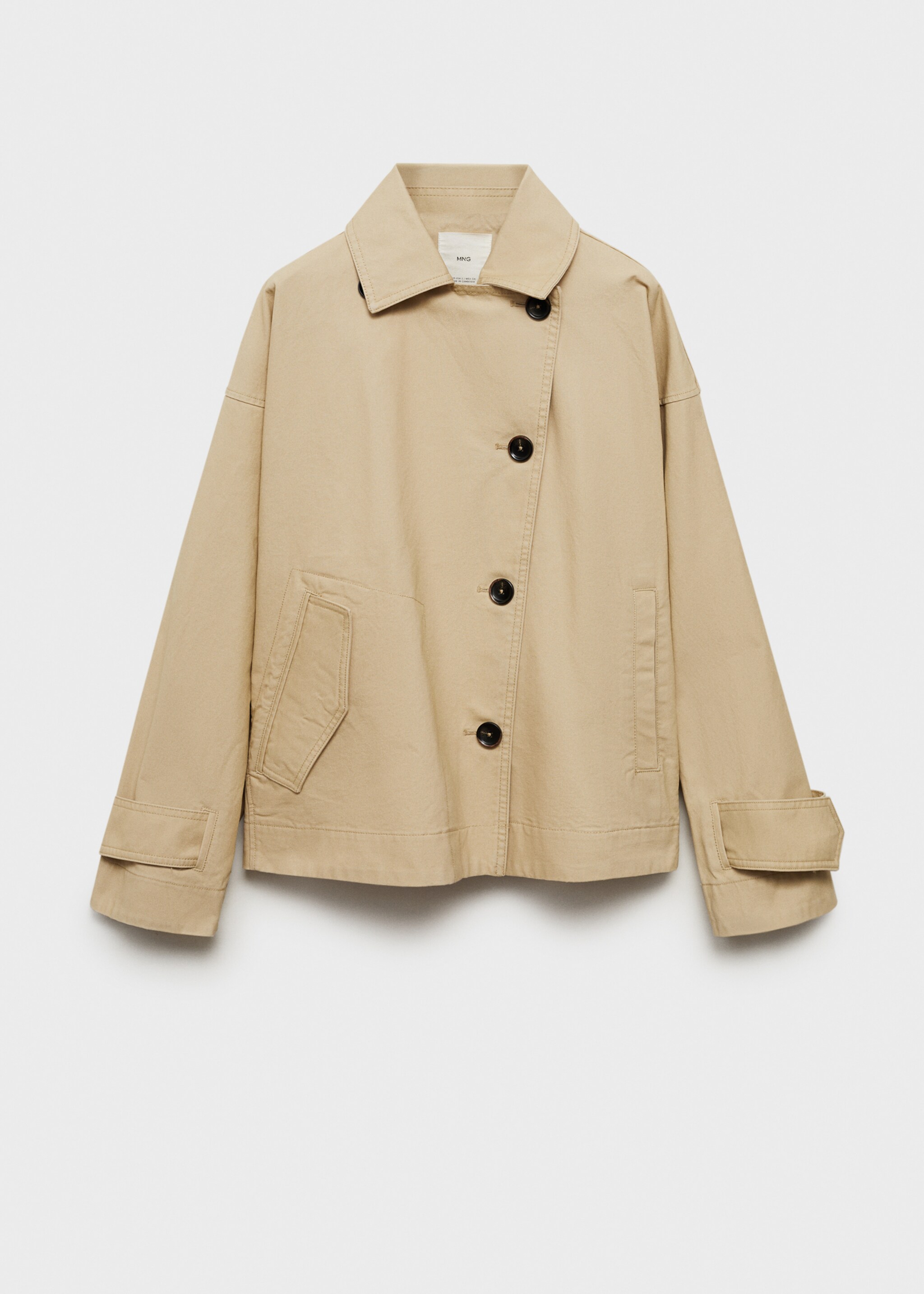 Trench court coton - Article sans modèle, Gris clair/pastel. Ref: 87065953-00.