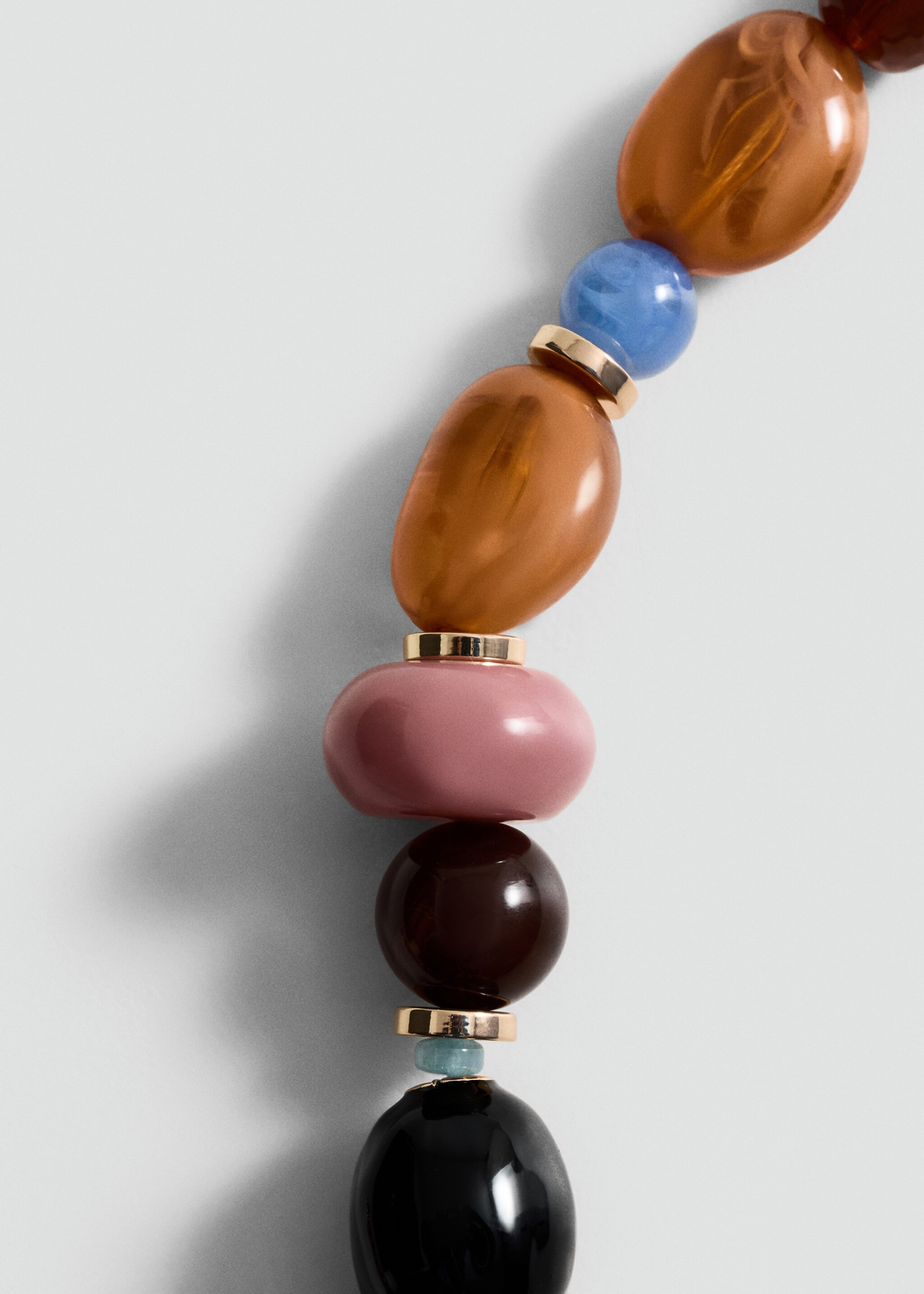 Halskette mit kombinierten Kugeln - Mittlere Ansicht, Orange. Ref: 87065960-00.