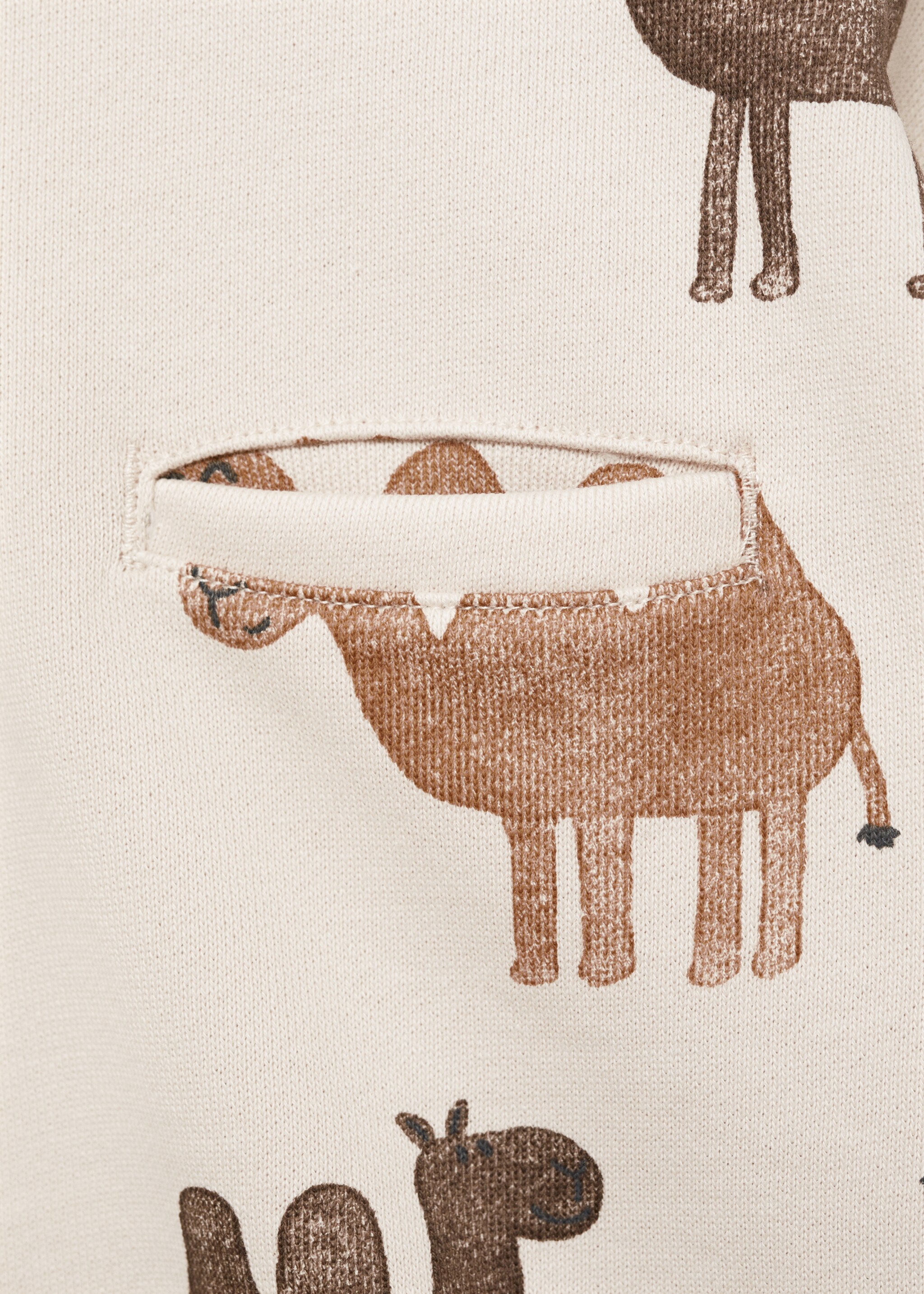 Printed cotton sweatshirt - Details of the article 8, Sand. Ref: 87065961-00.