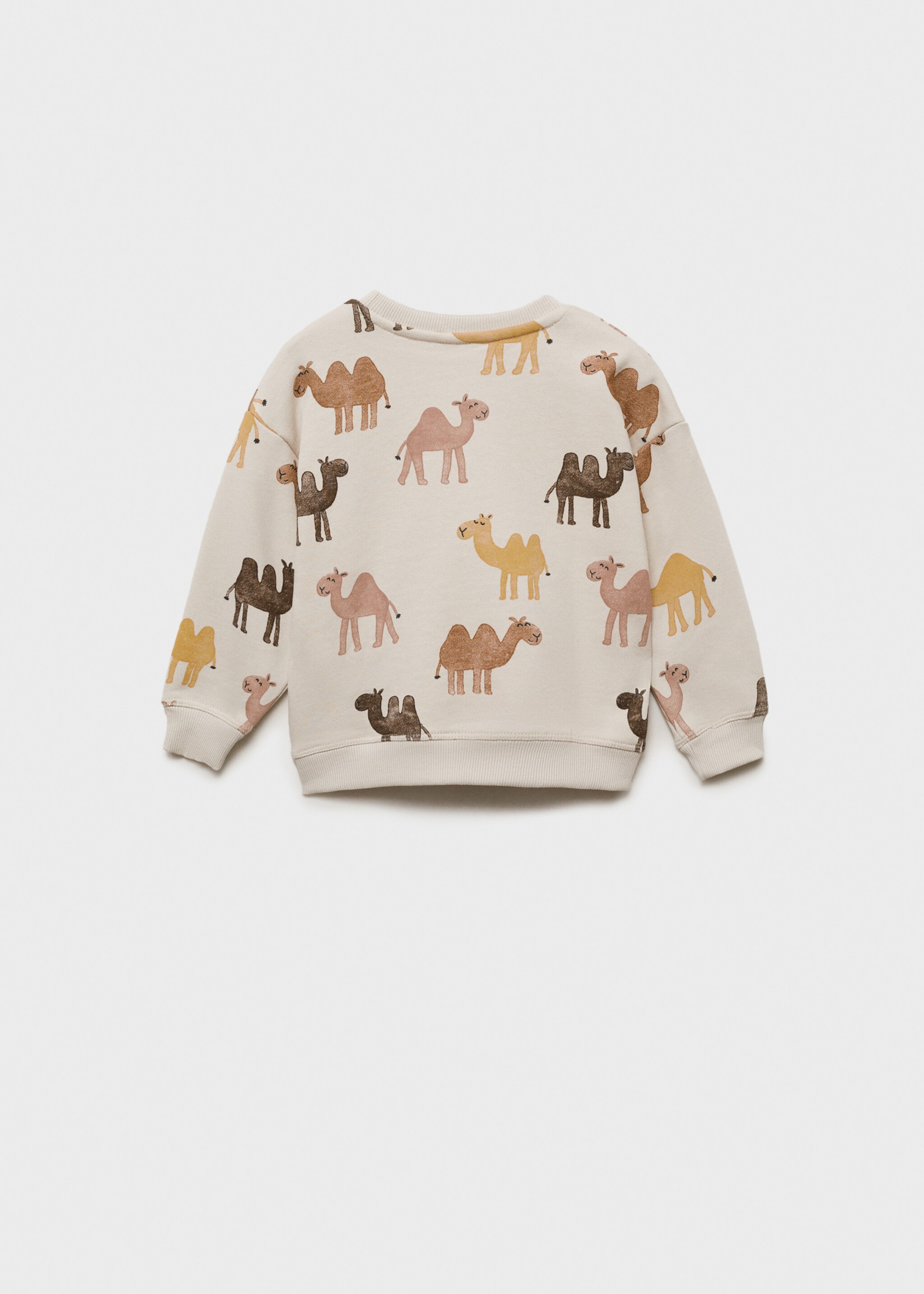 Printed cotton sweatshirt - Reverse of the article, Sand. Ref: 87065961-00.