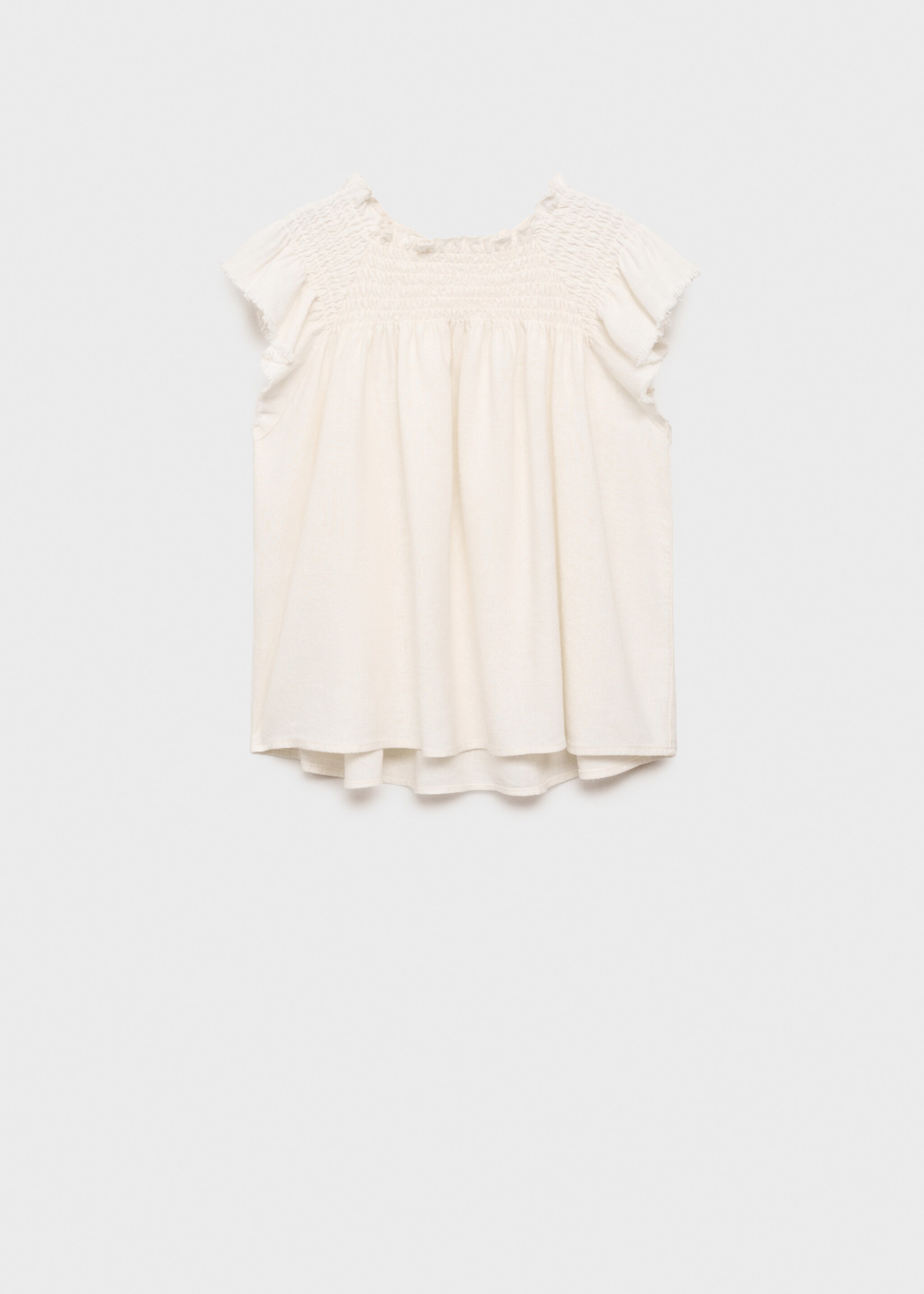 Blusa volantes lino - Artículo sin modelo, Blanco roto. Ref: 87065964-00.