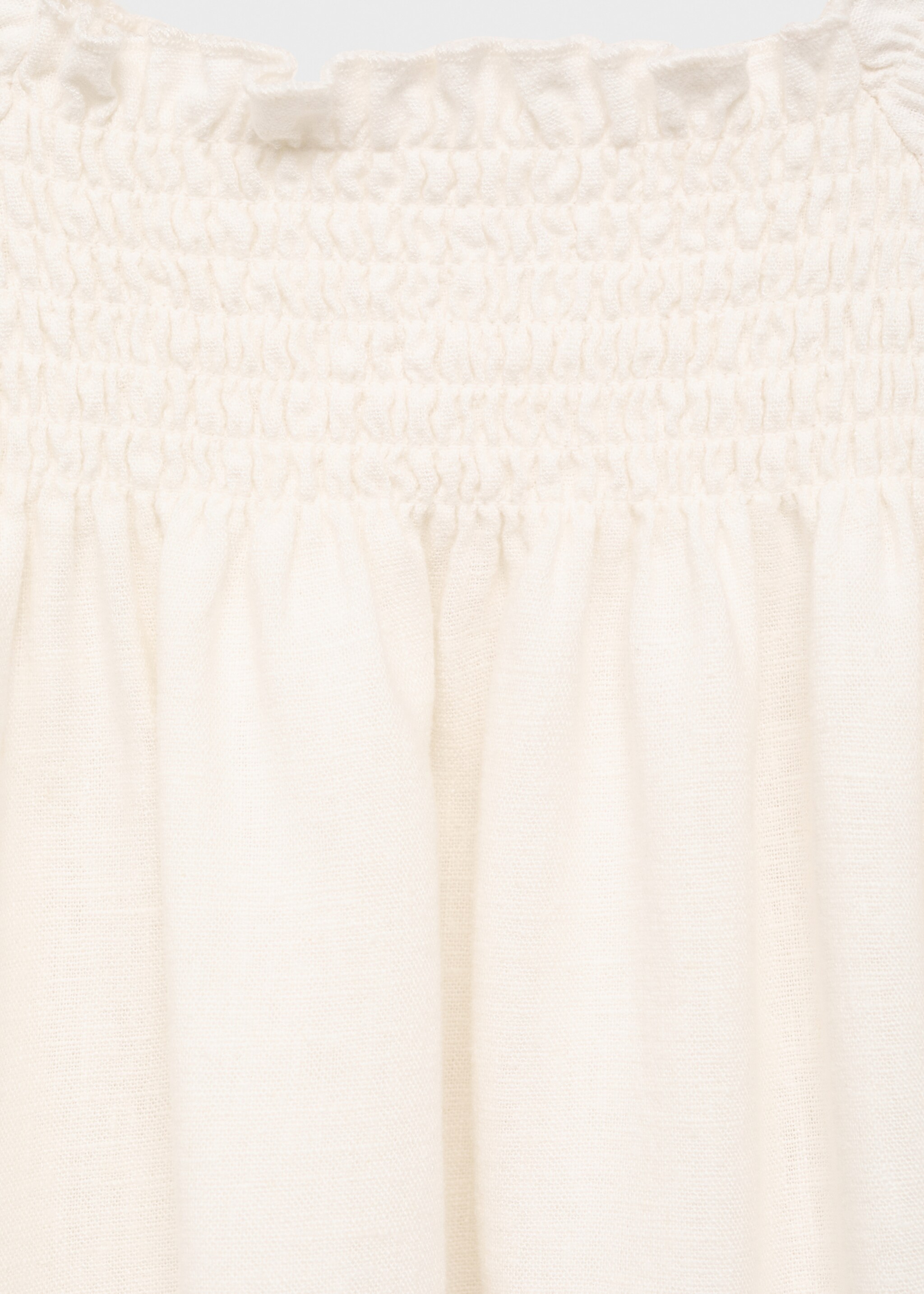 Blusa volantes lino - Detalle del artículo 8, Blanco roto. Ref: 87065964-00.