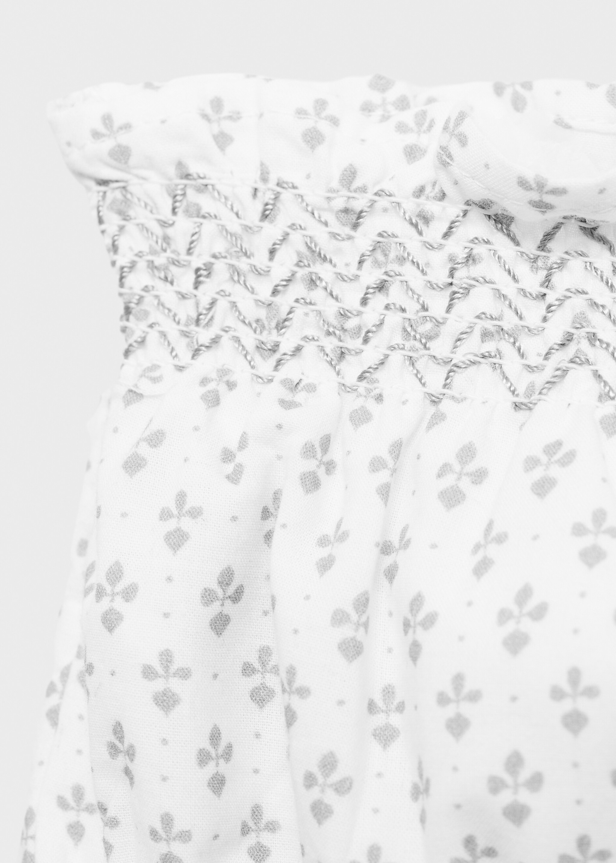 Printed cotton shorts - Details of the article 0, Grey. Ref: 87065966-00.