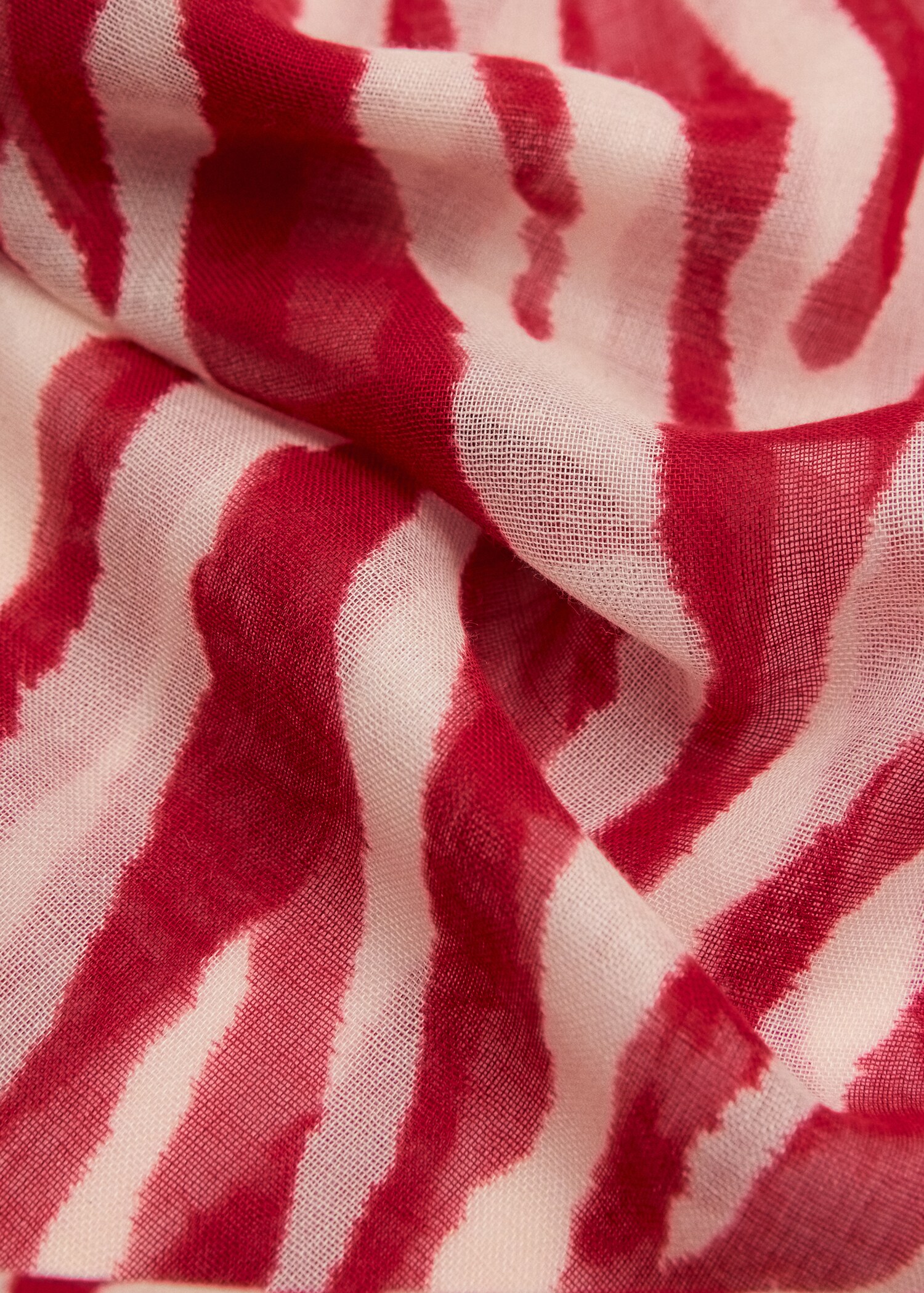 Cotton-blend zebra-print scarf - Medium plane
