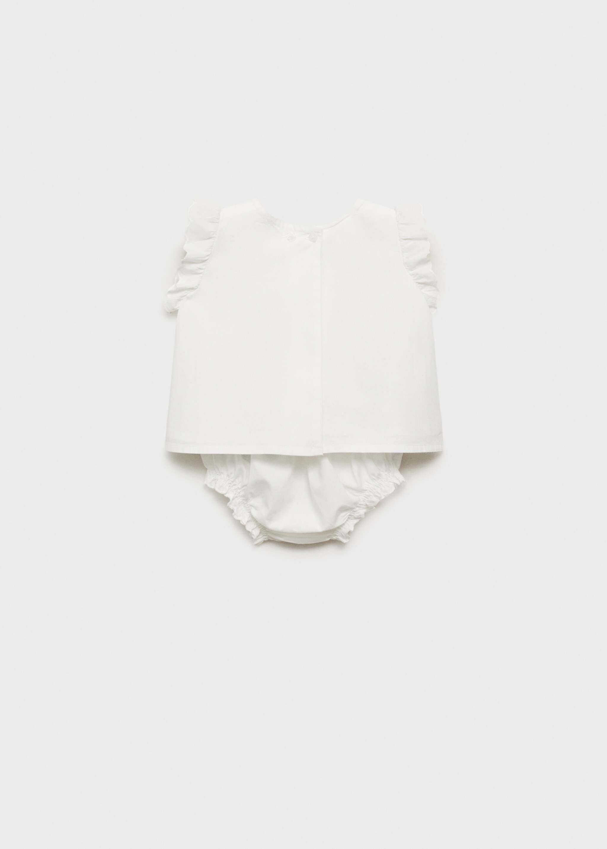 Dress and frog with embroidered details - Reverse of the article, Off White. Ref: 87065973-00.