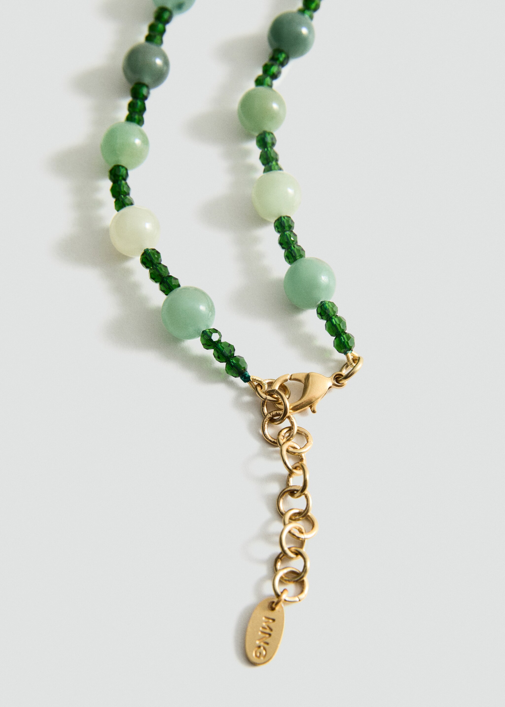 Ball necklace with stone flower detail - Medium plane, Gold. Ref: 87065979-00.