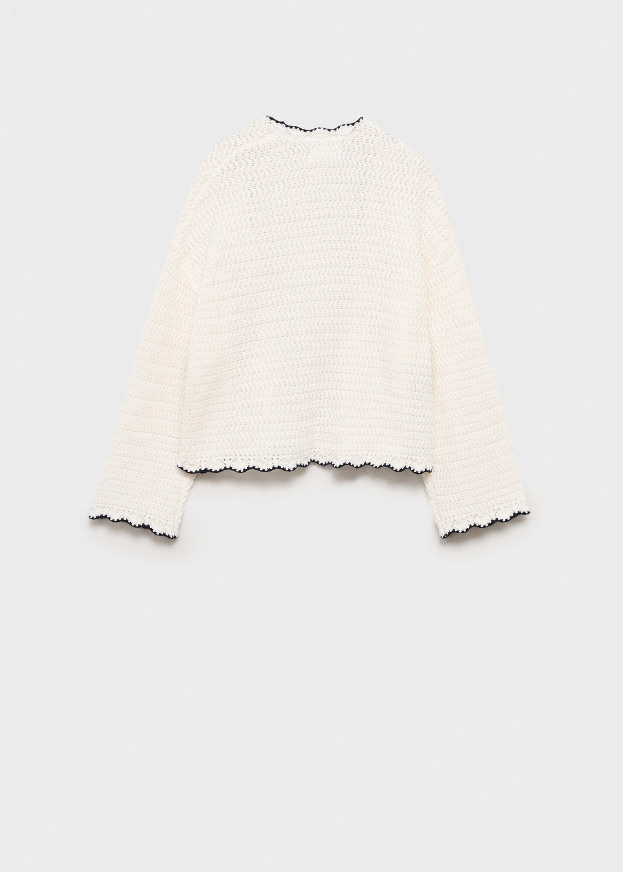 Cardigan punto terminaciones contraste - Reverso del artículo, Blanco. Ref: 87065980-00.