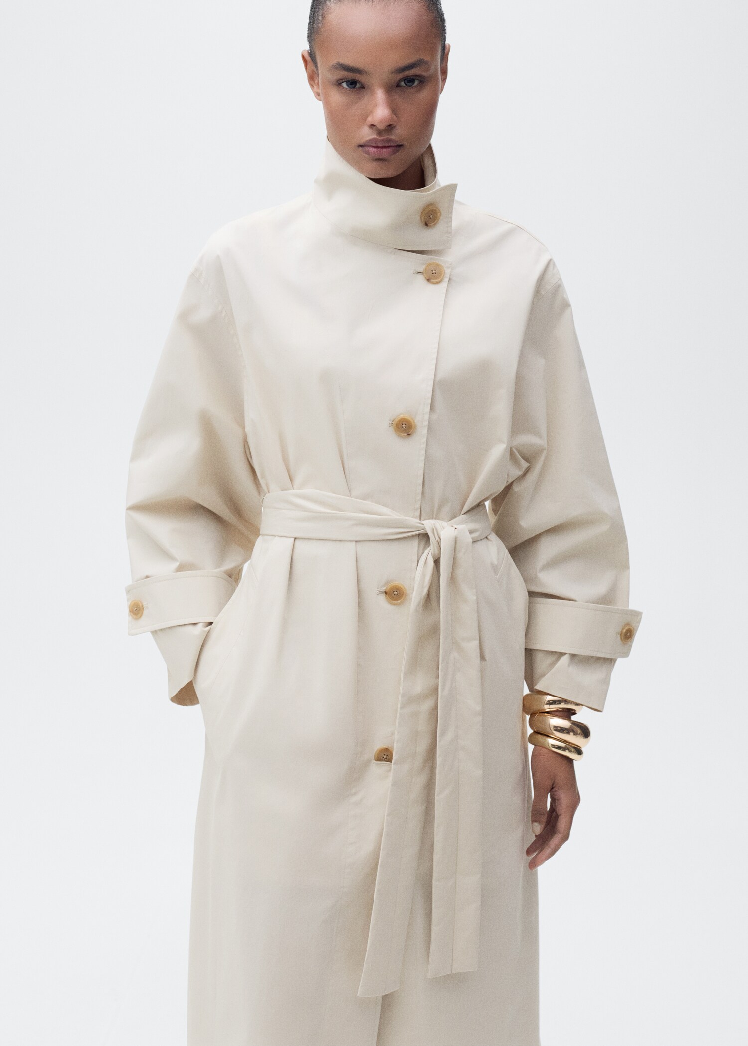 Oversized cotton trench coat - Medium plane