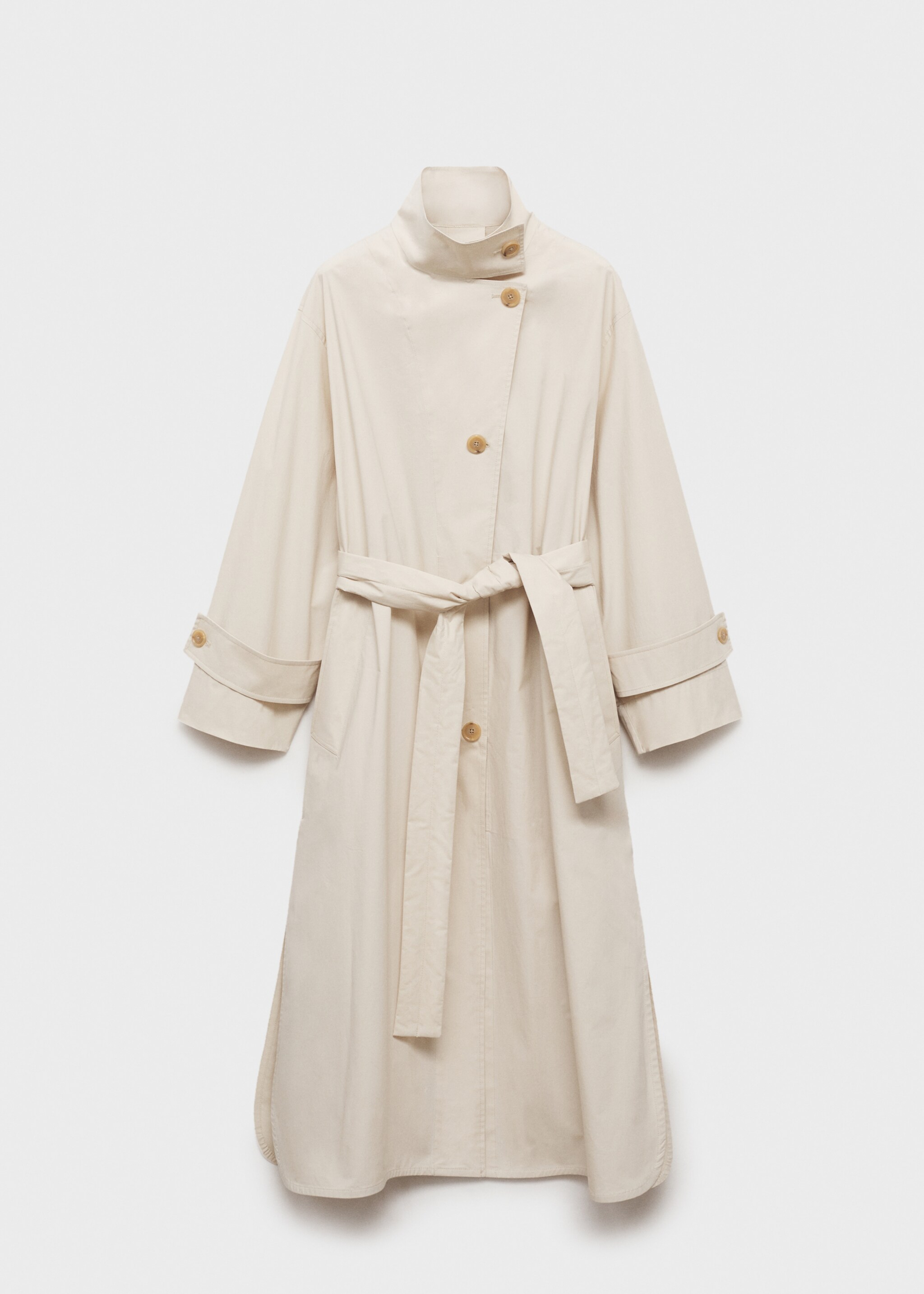 Oversized cotton trench coat - Article without model, Light/Pastel Grey. Ref: 87066345-00.