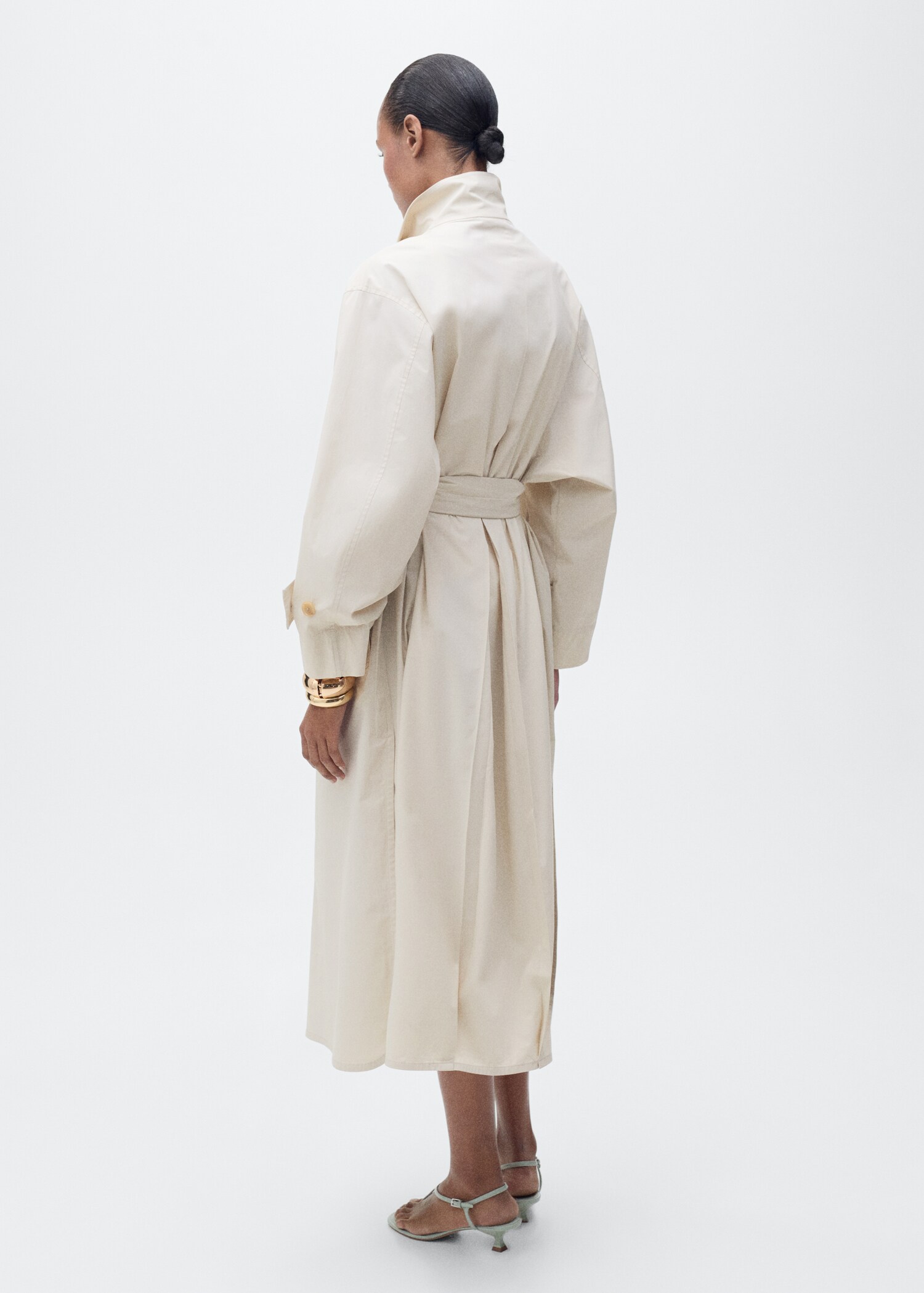 Oversized cotton trench coat - Reverse of the article