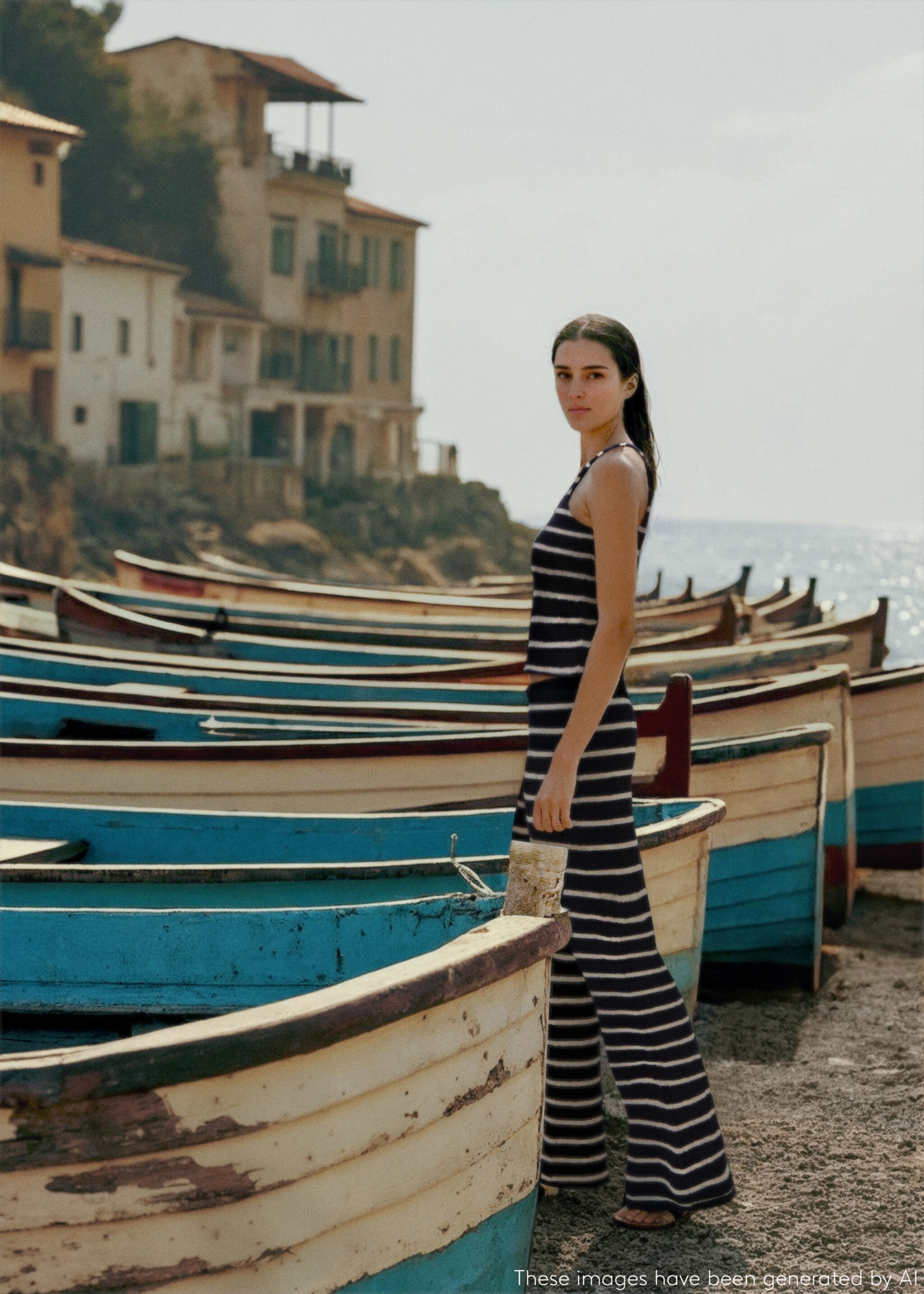 Striped knit trousers - Details of the article 5, Dark Navy. Ref: 87066353-00.