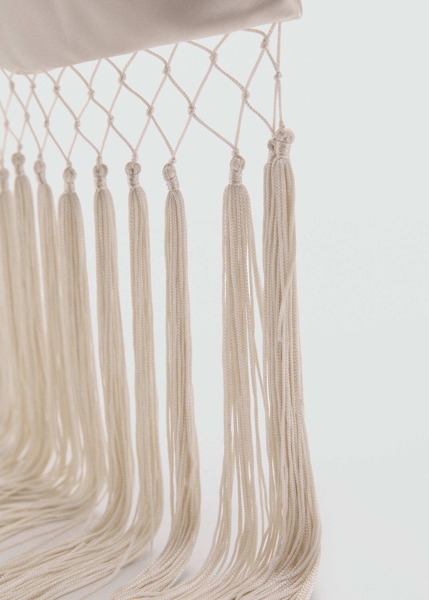 Satin handbag with fringed trim - Details of the article 2