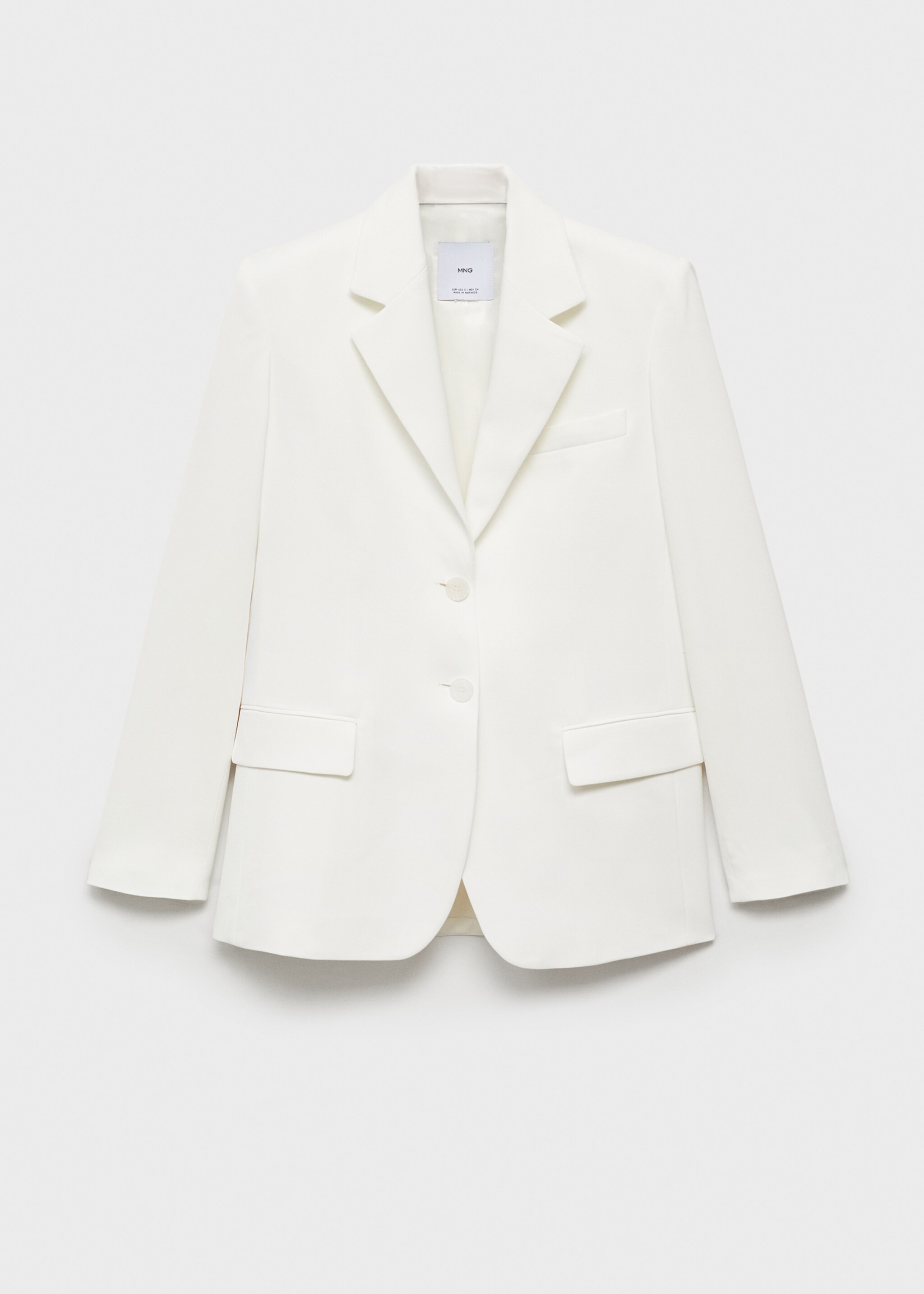 Straight button suit blazer - Article without model, White. Ref: 87066373-00.