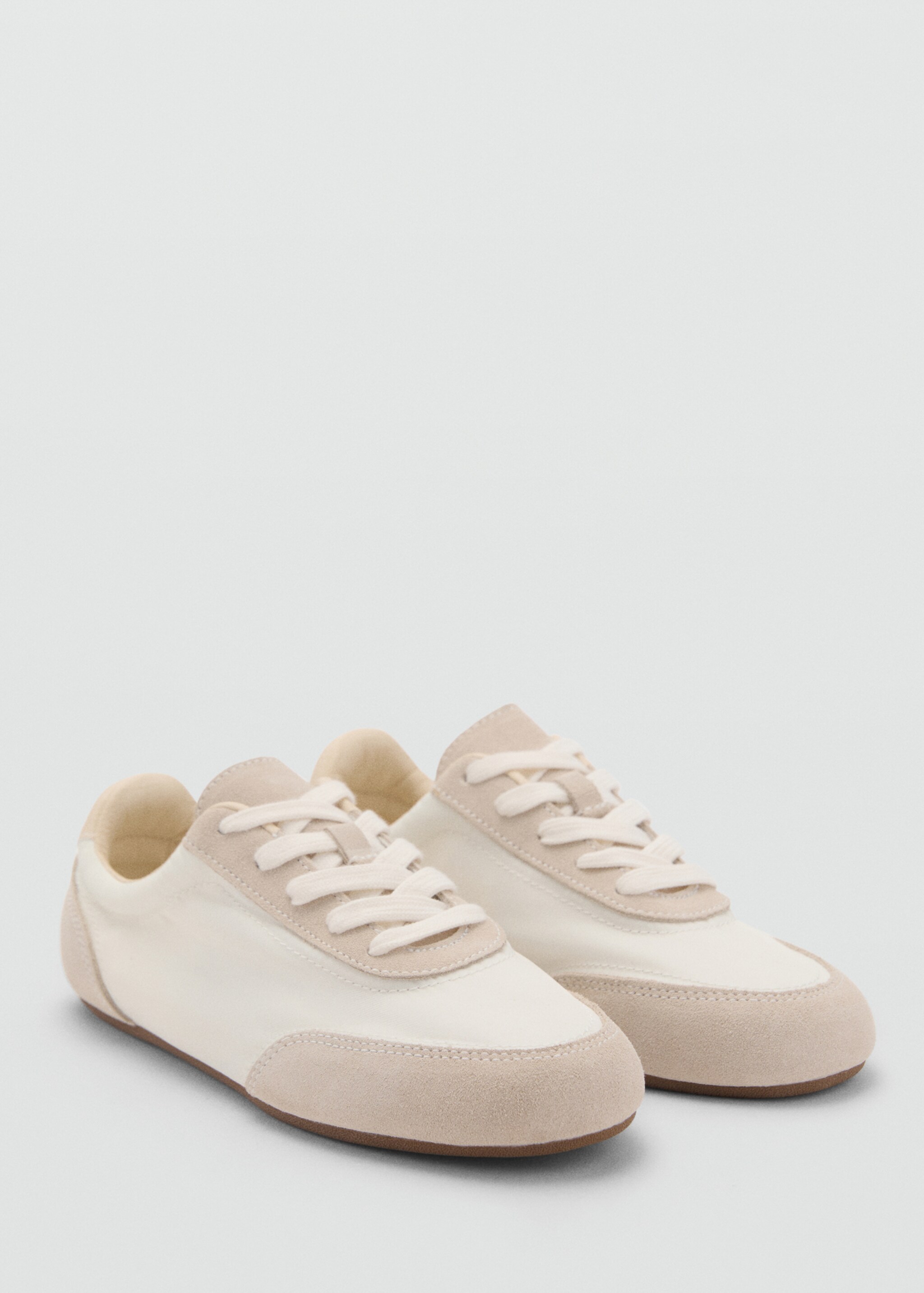Lace-up suede sneakers - Medium plane, White. Ref: 87066710-00.