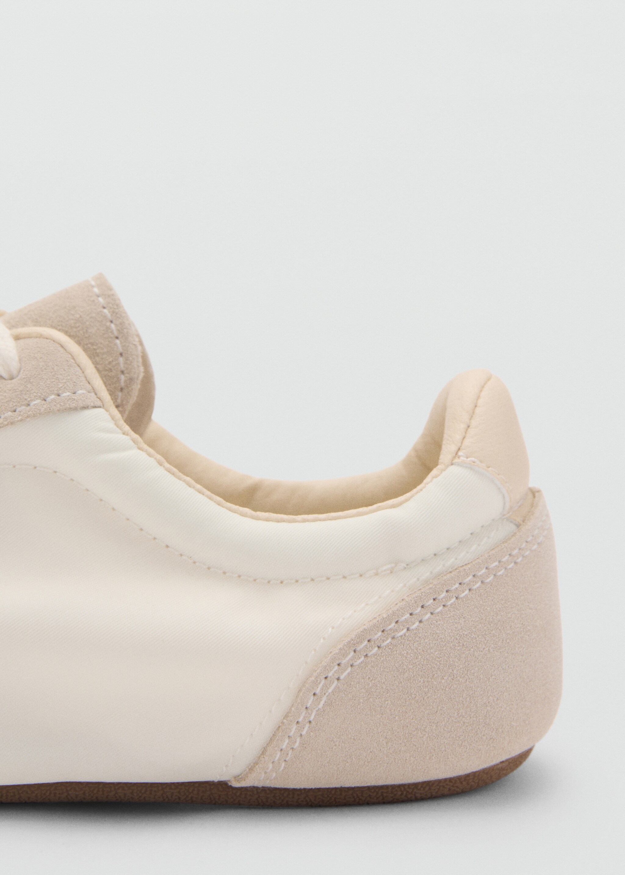 Lace-up suede sneakers - Details of the article 1, White. Ref: 87066710-00.