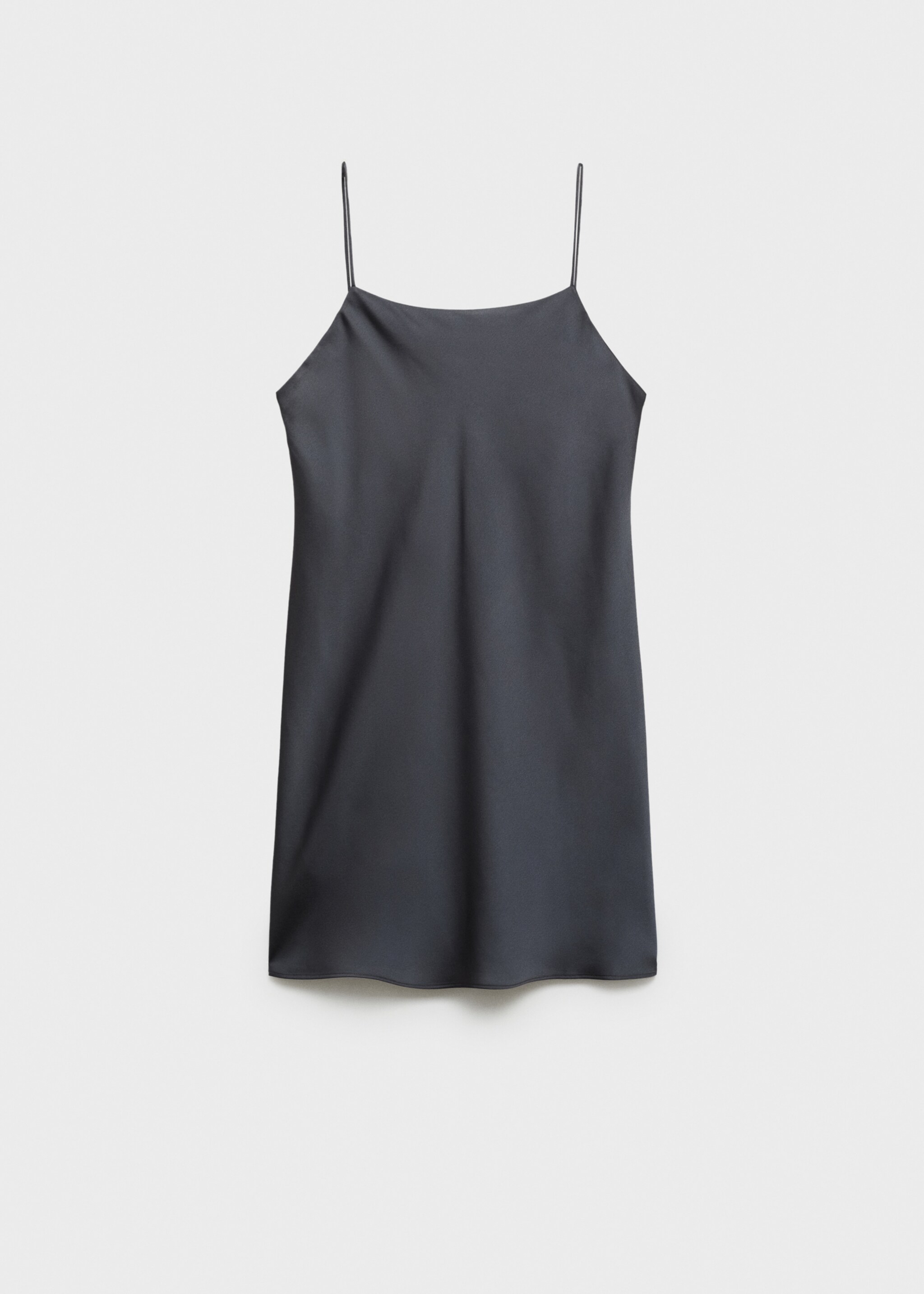 Satin nightgown with straps - Article without model, Dark Grey. Ref: 87066713-00.