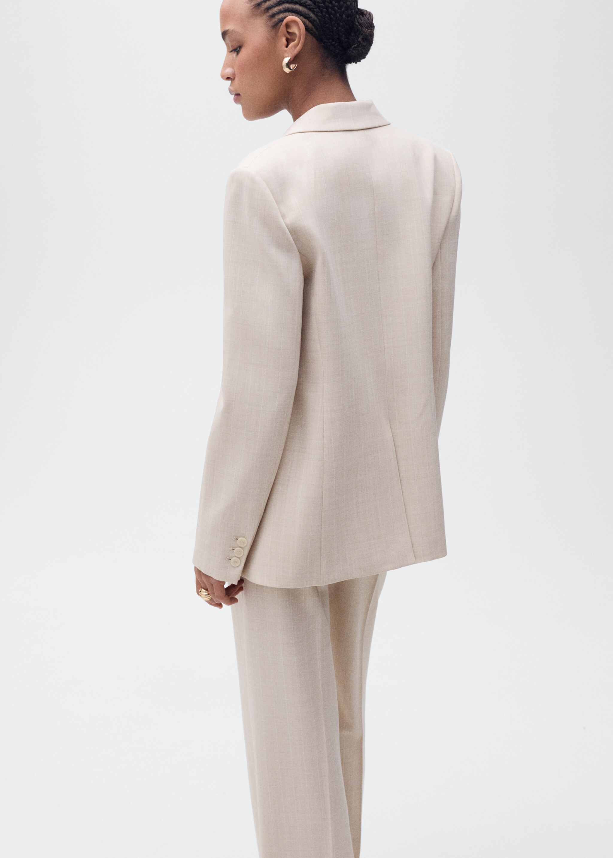 Structured suit blazer - Reverse of the article, Nude. Ref: 87066715-00.