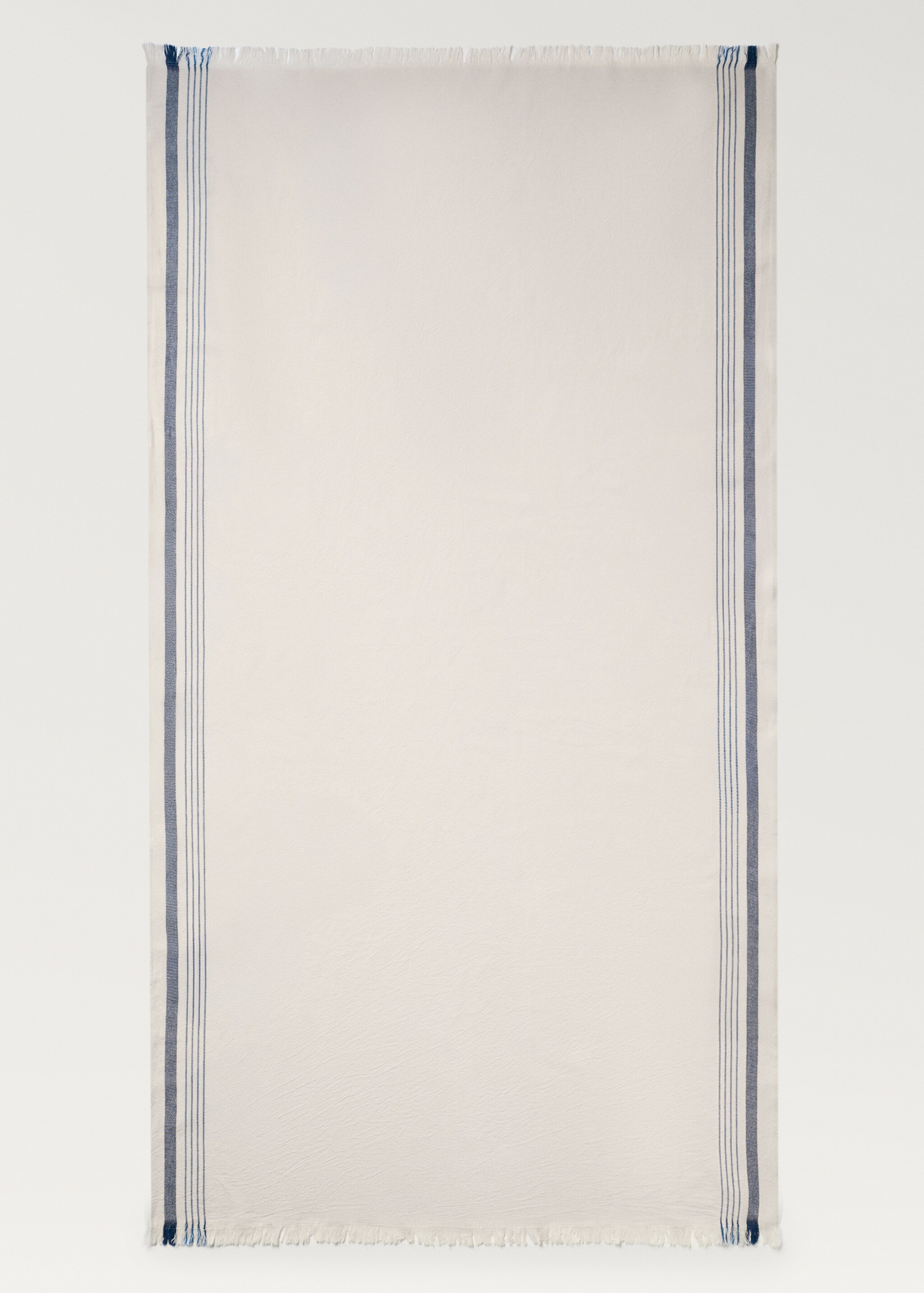 Fringed multi-striped sarong towel - Details of the article 3, Blue. Ref: 87066726-00.