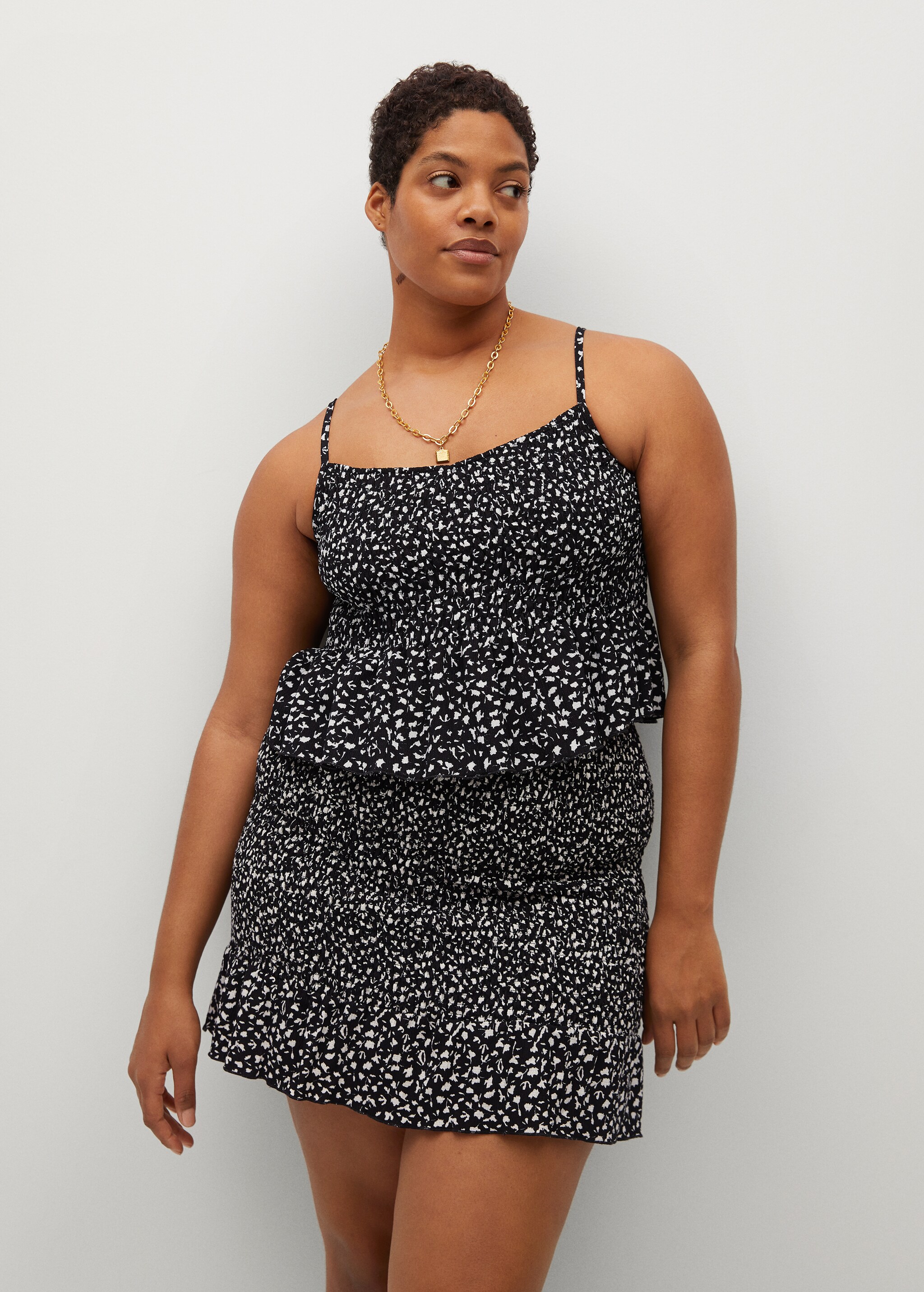 Top estampado volante - Plano medio