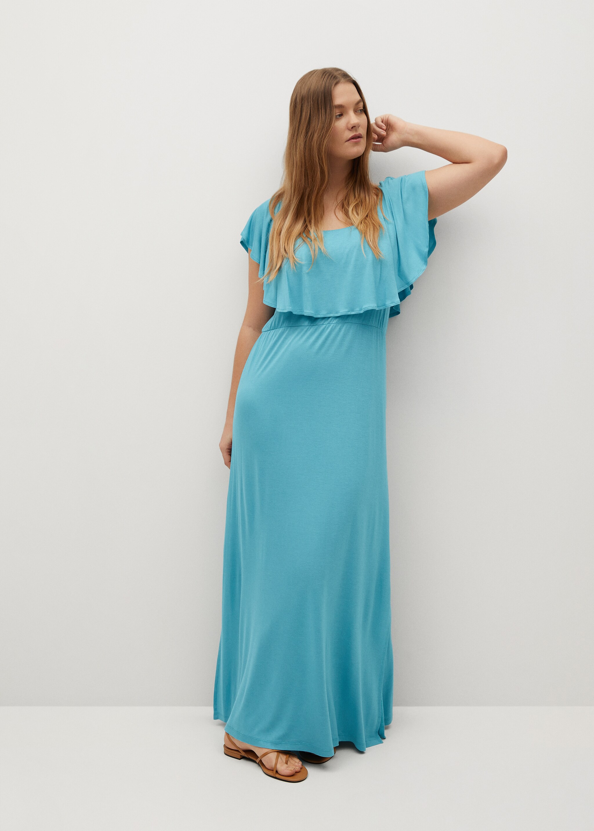 Ruffle knit dress - Medium plane