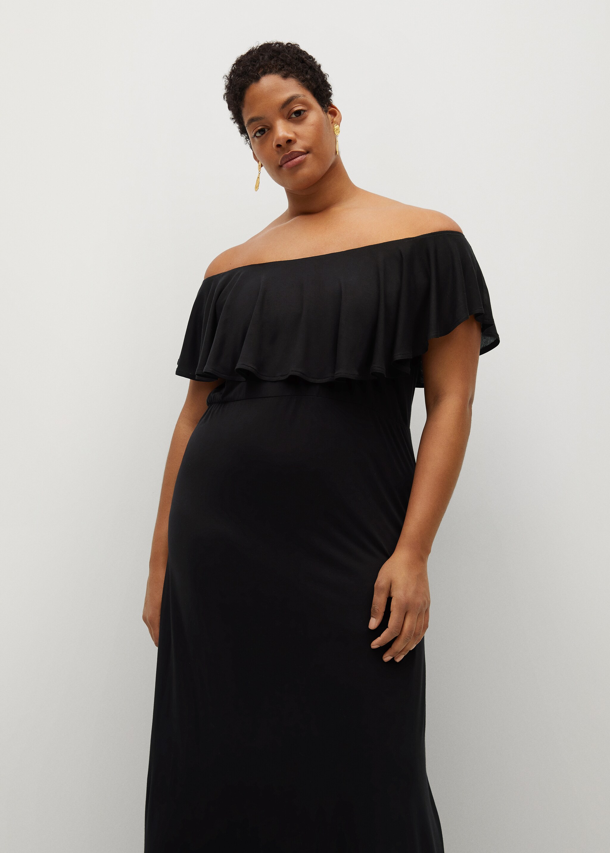 Ruffle knit dress - Medium plane