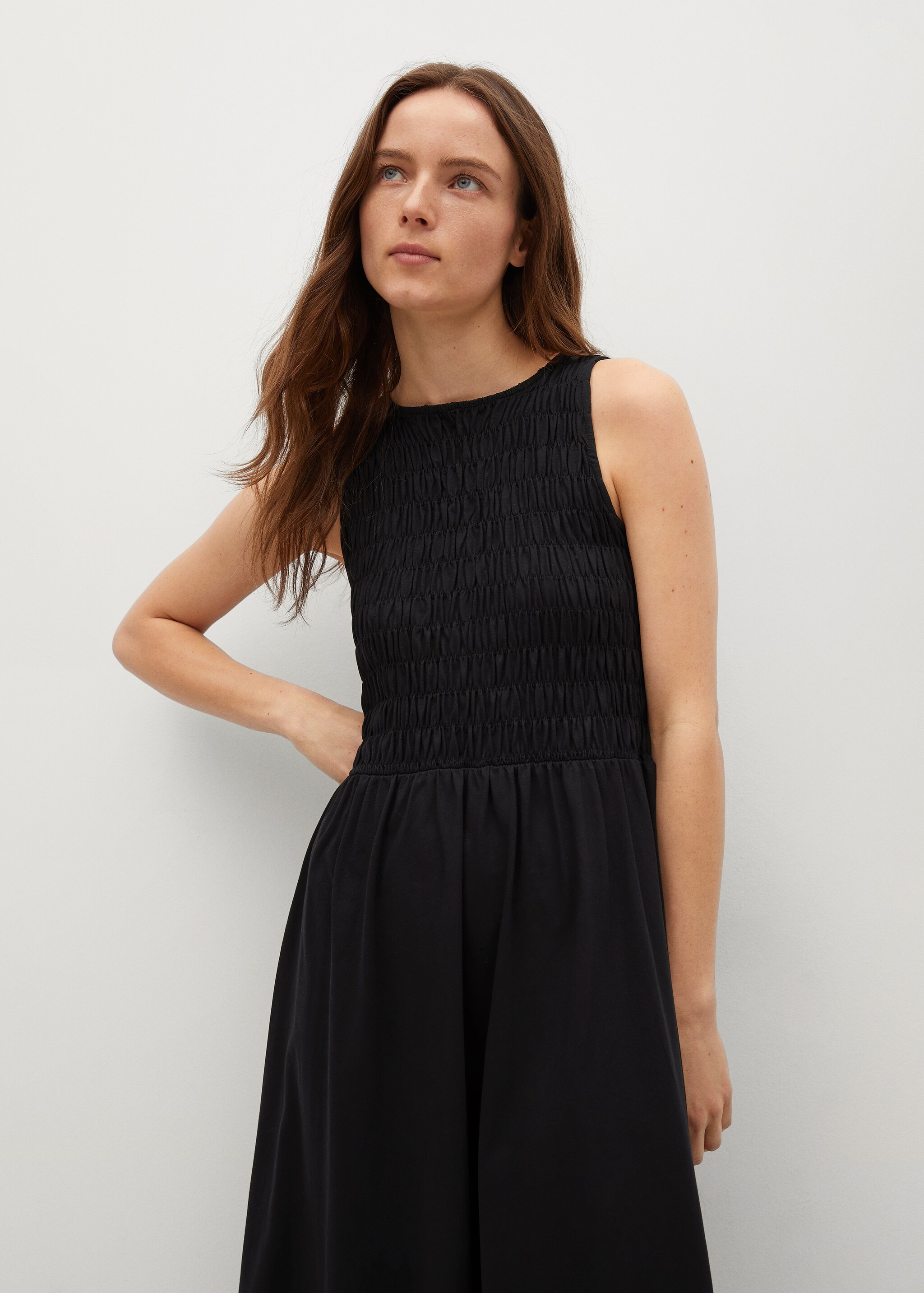 Gekräuseltes Midi-Kleid - Mittlere Ansicht