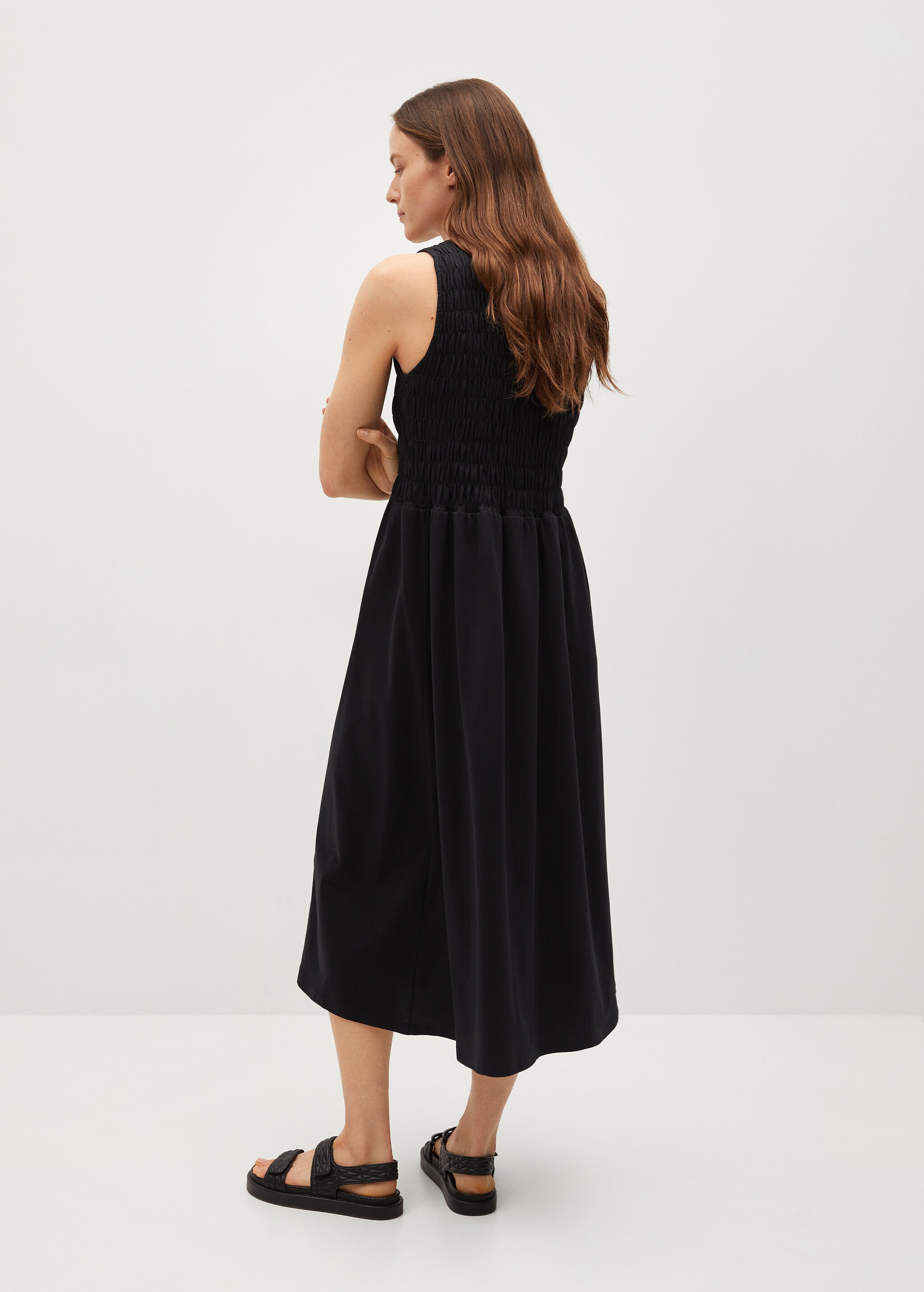 Gekräuseltes Midi-Kleid - Rückseite des Artikels