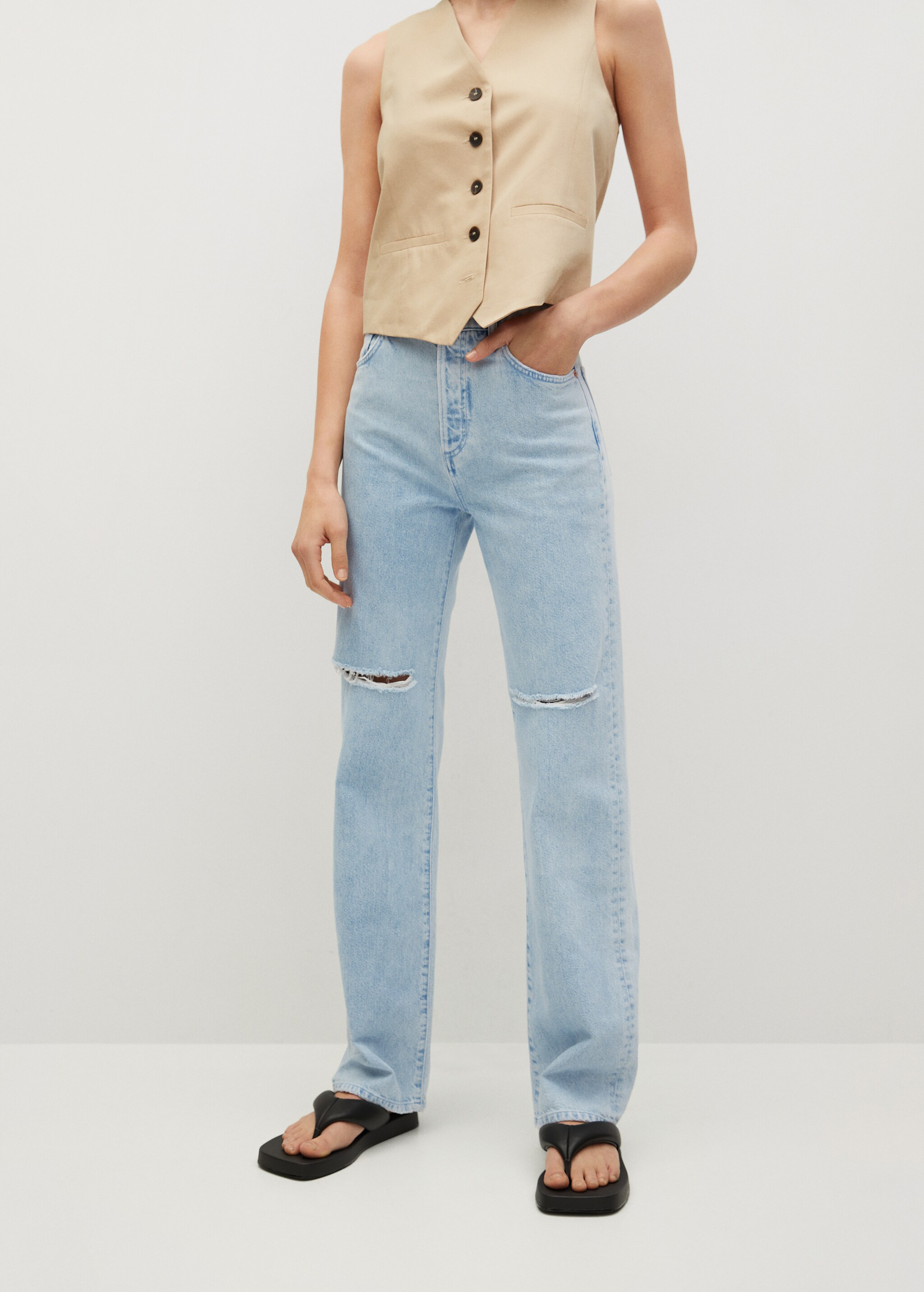 Jeans rectos tiro alto - Plano medio