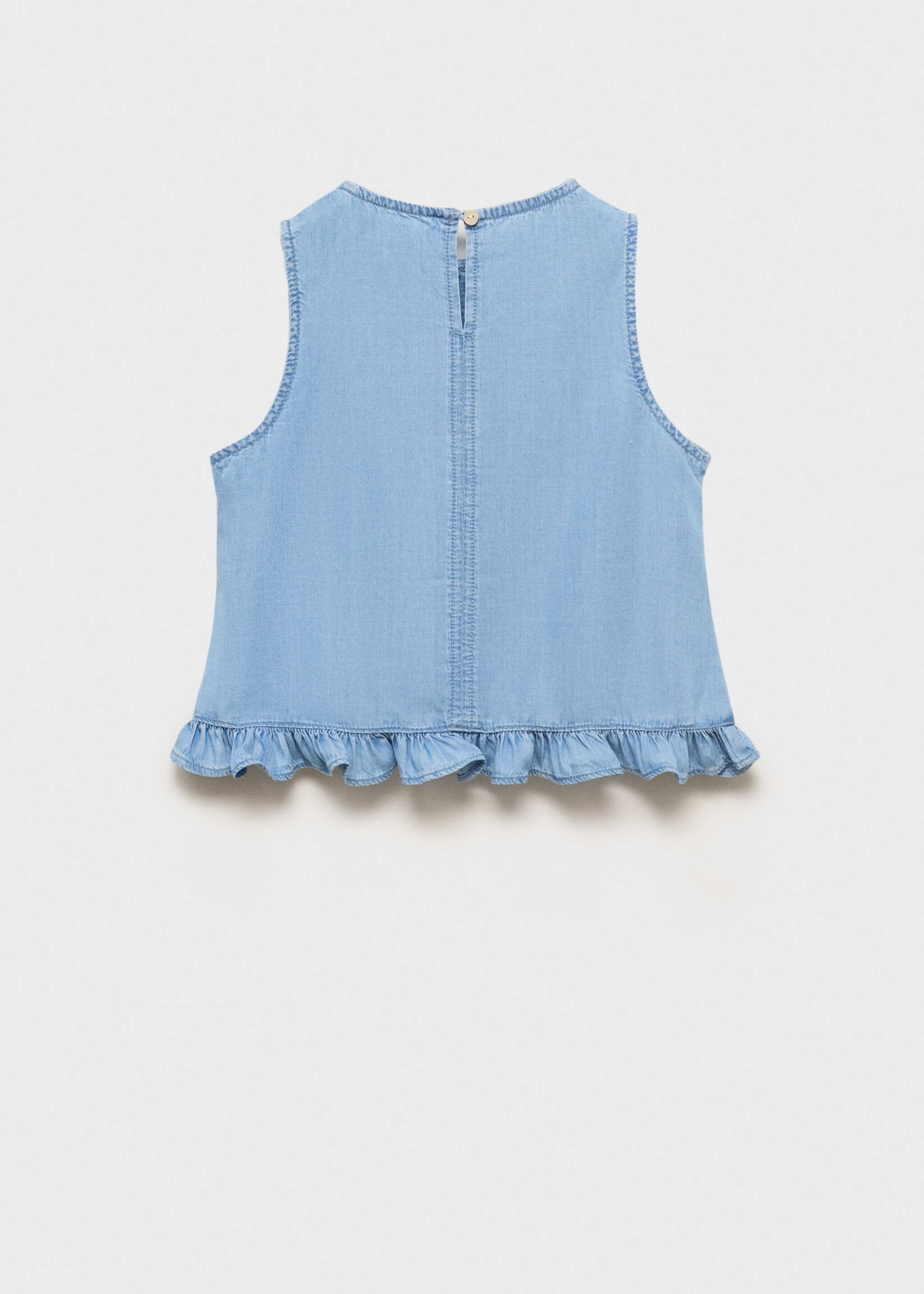 Bows fluid blouse - Reverse of the article, Medium Blue. Ref: 87067164-00.